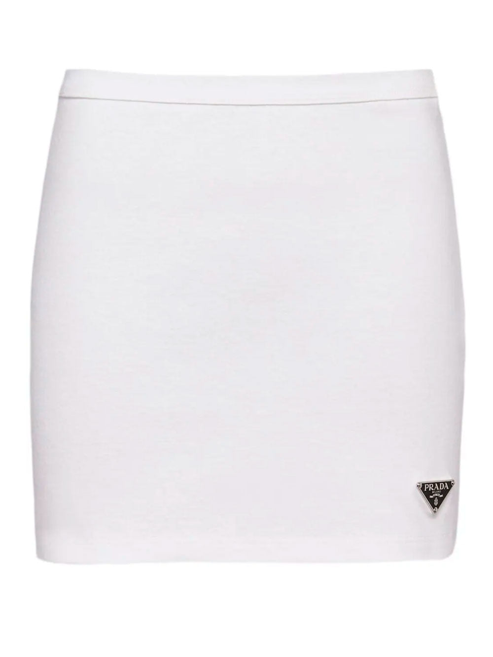 Triangle-logo jersey miniskirt