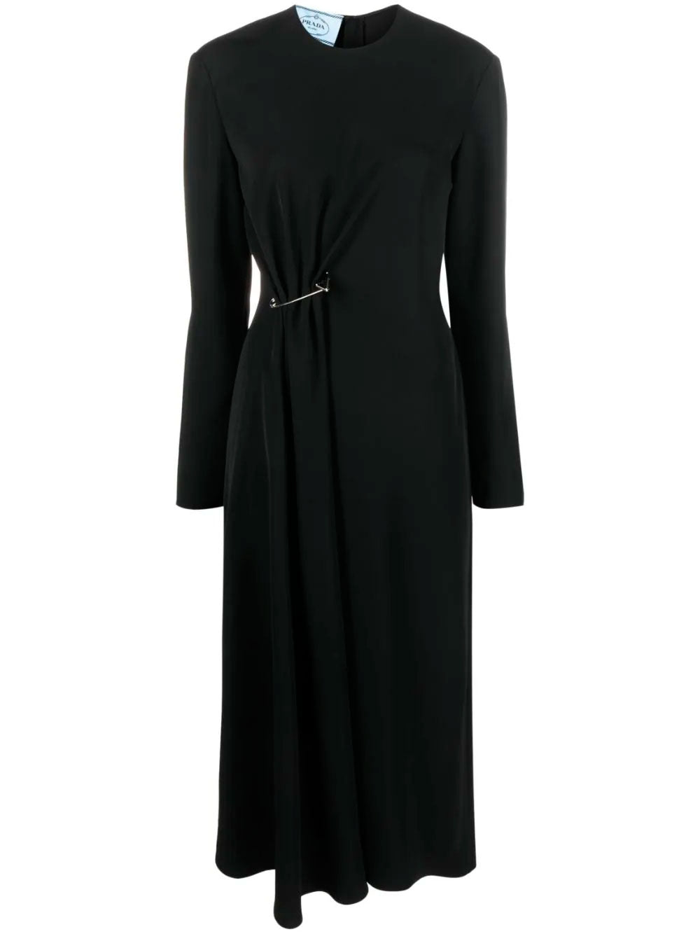 Safety-pin gathered midi dress