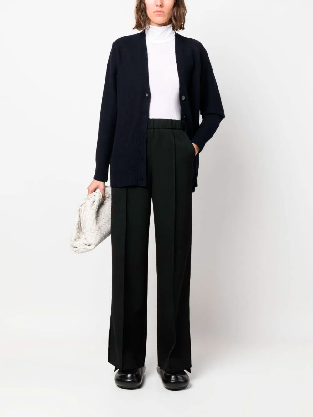 V-neck wool cardigan