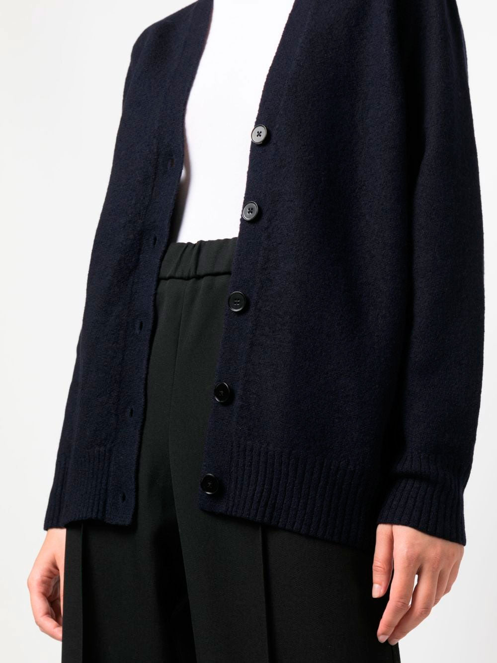 V-neck wool cardigan