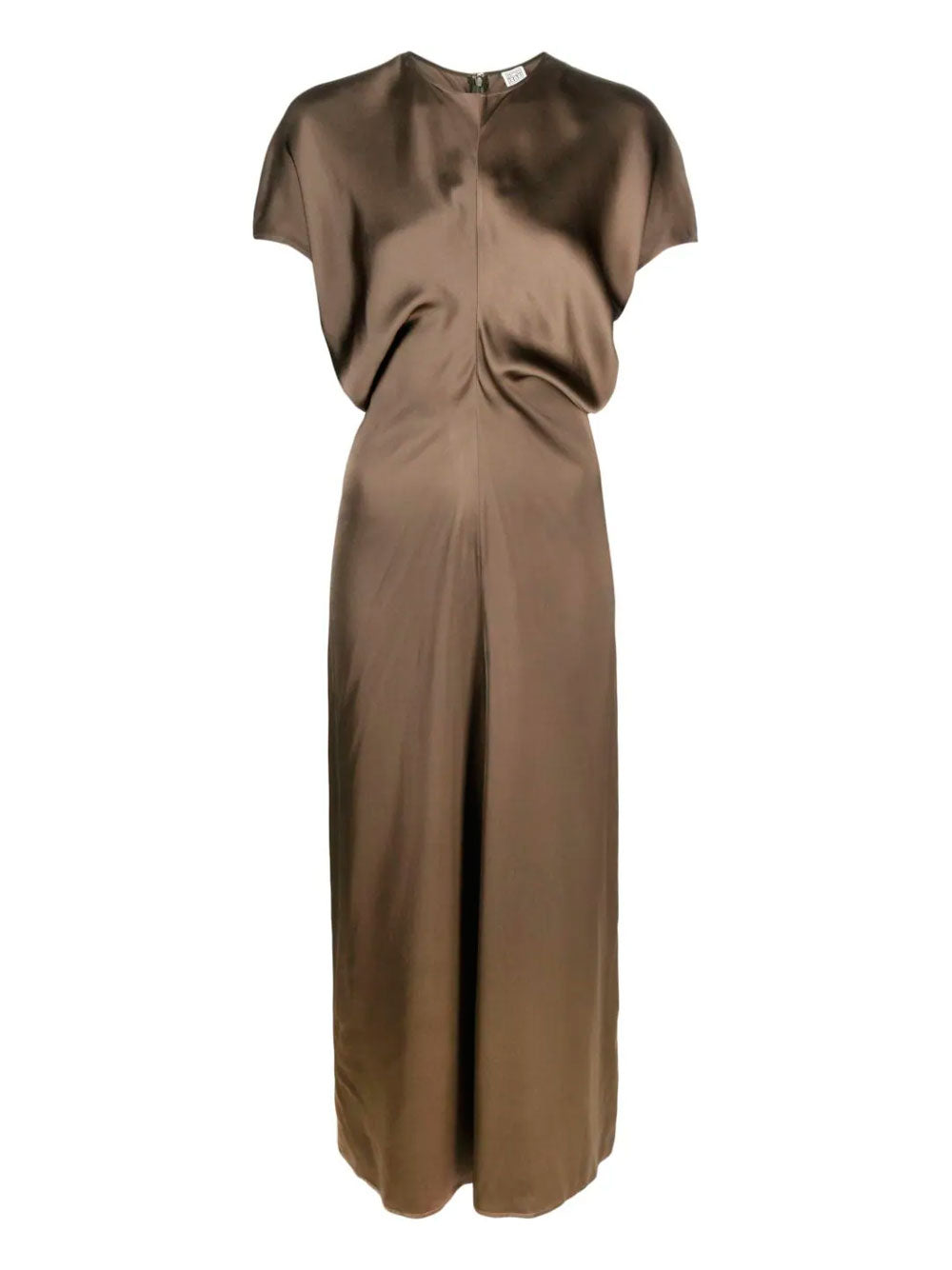 Draped satin maxi dress