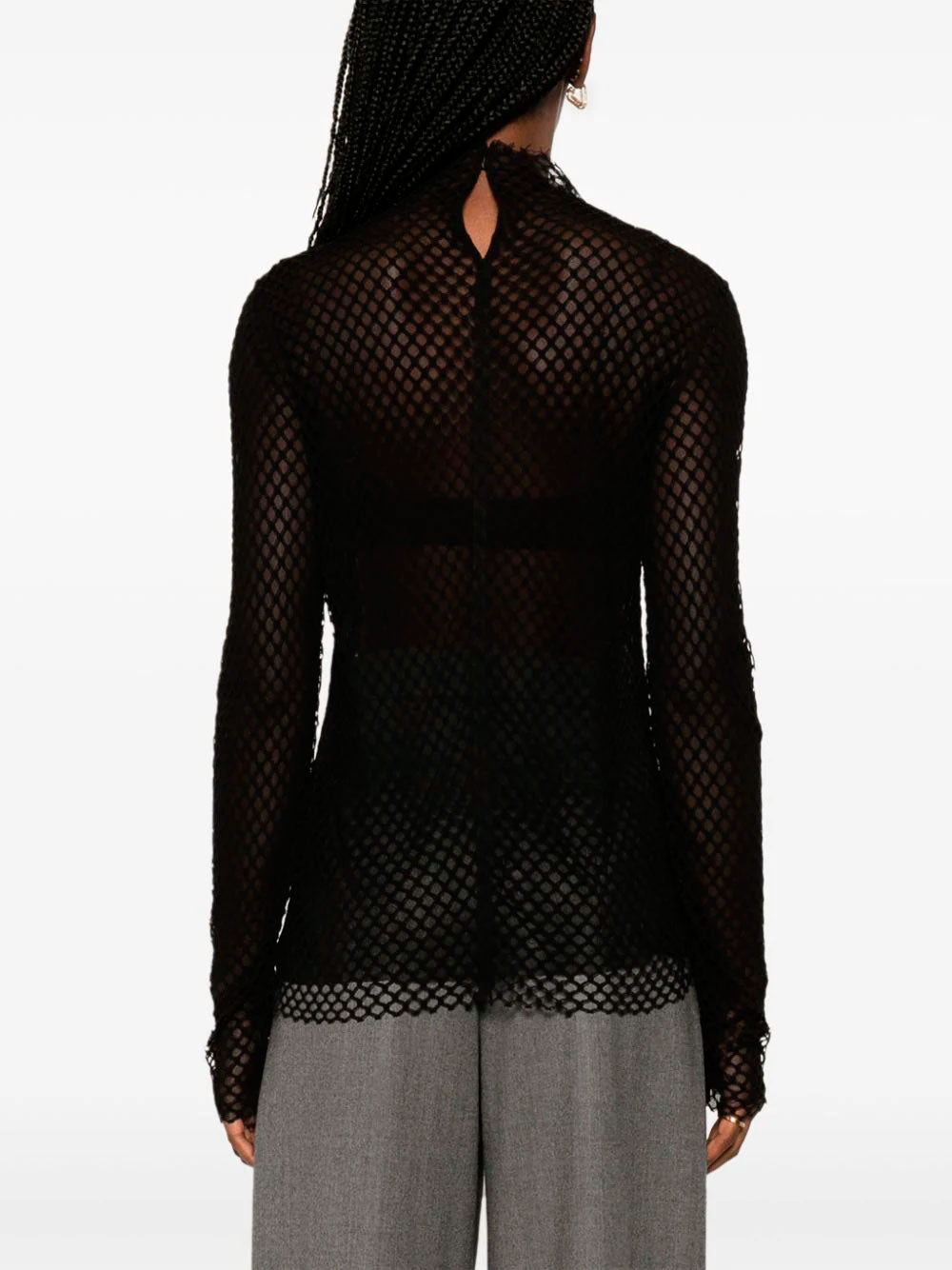 Diamond-lace sheer top