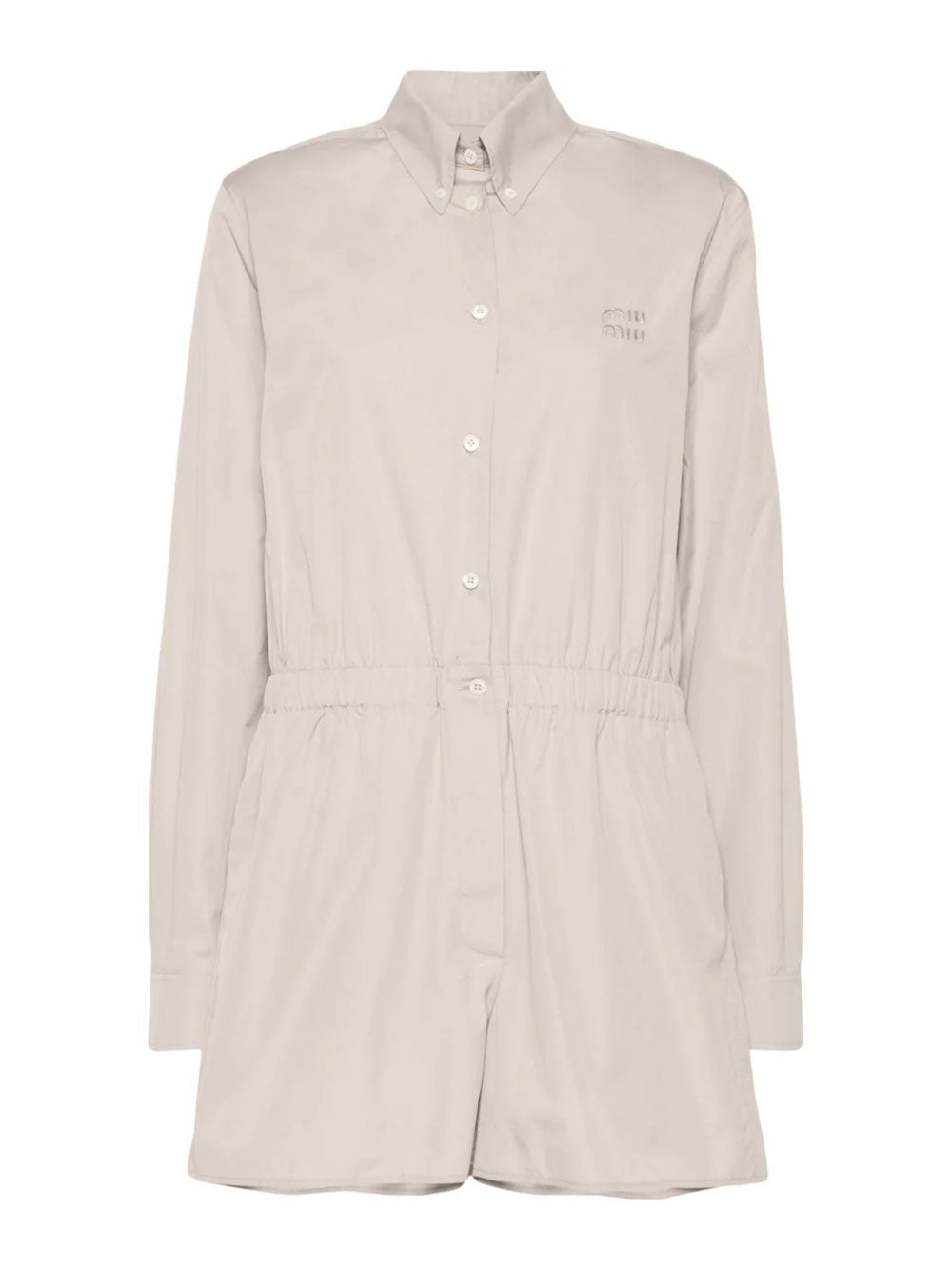 Logo-embroidered playsuit