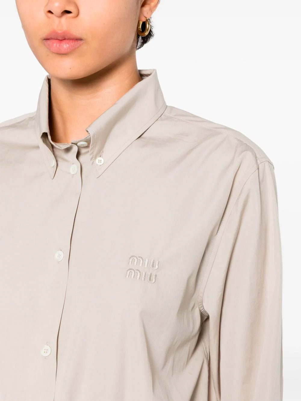 Logo-embroidered playsuit