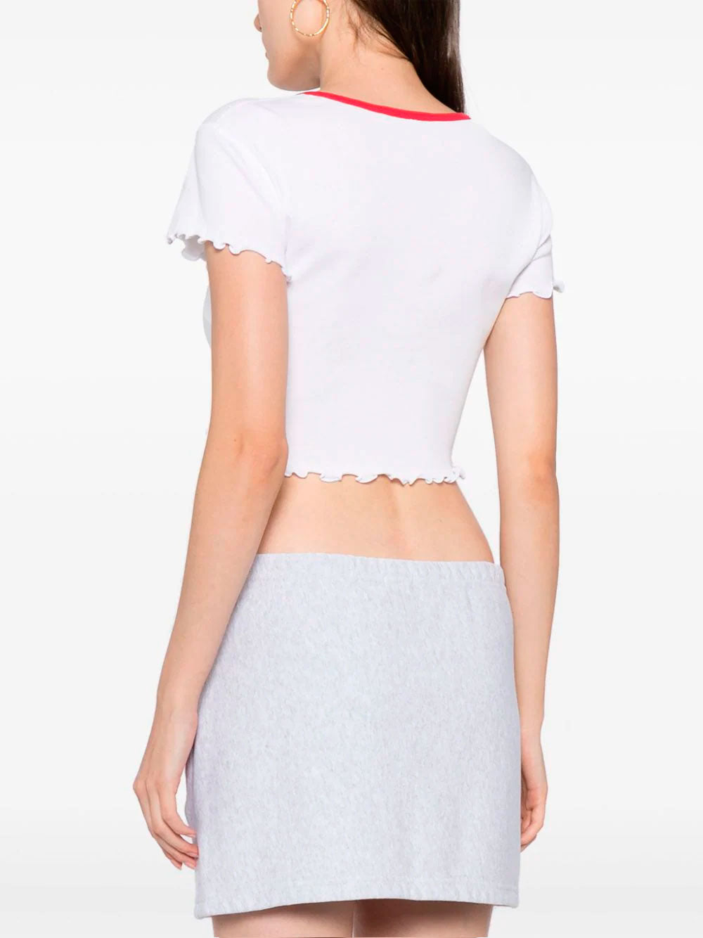 Lettuce-hem cropped T-shirt