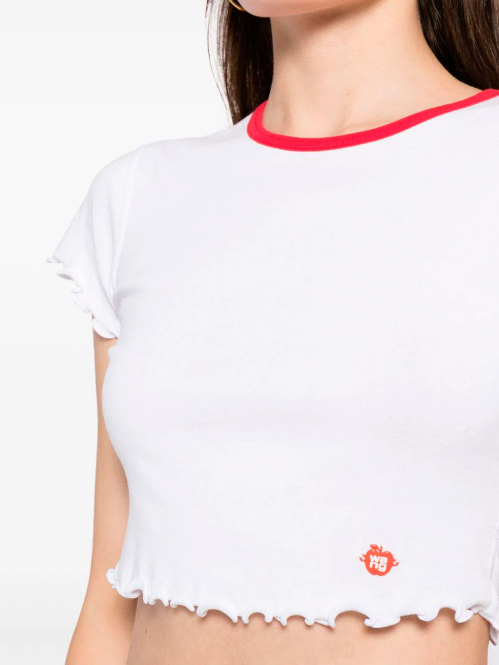 Lettuce-hem cropped T-shirt