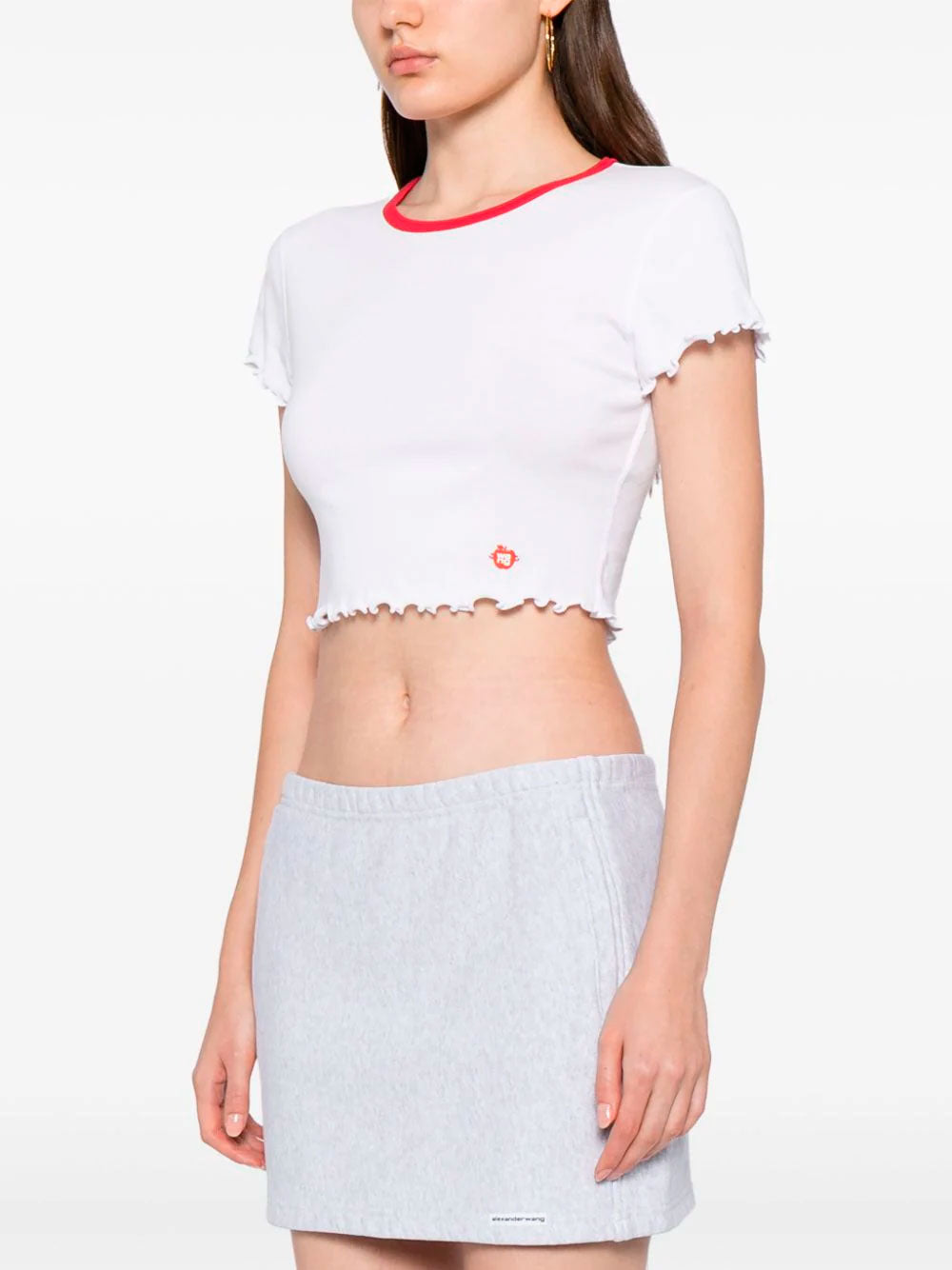 Lettuce-hem cropped T-shirt
