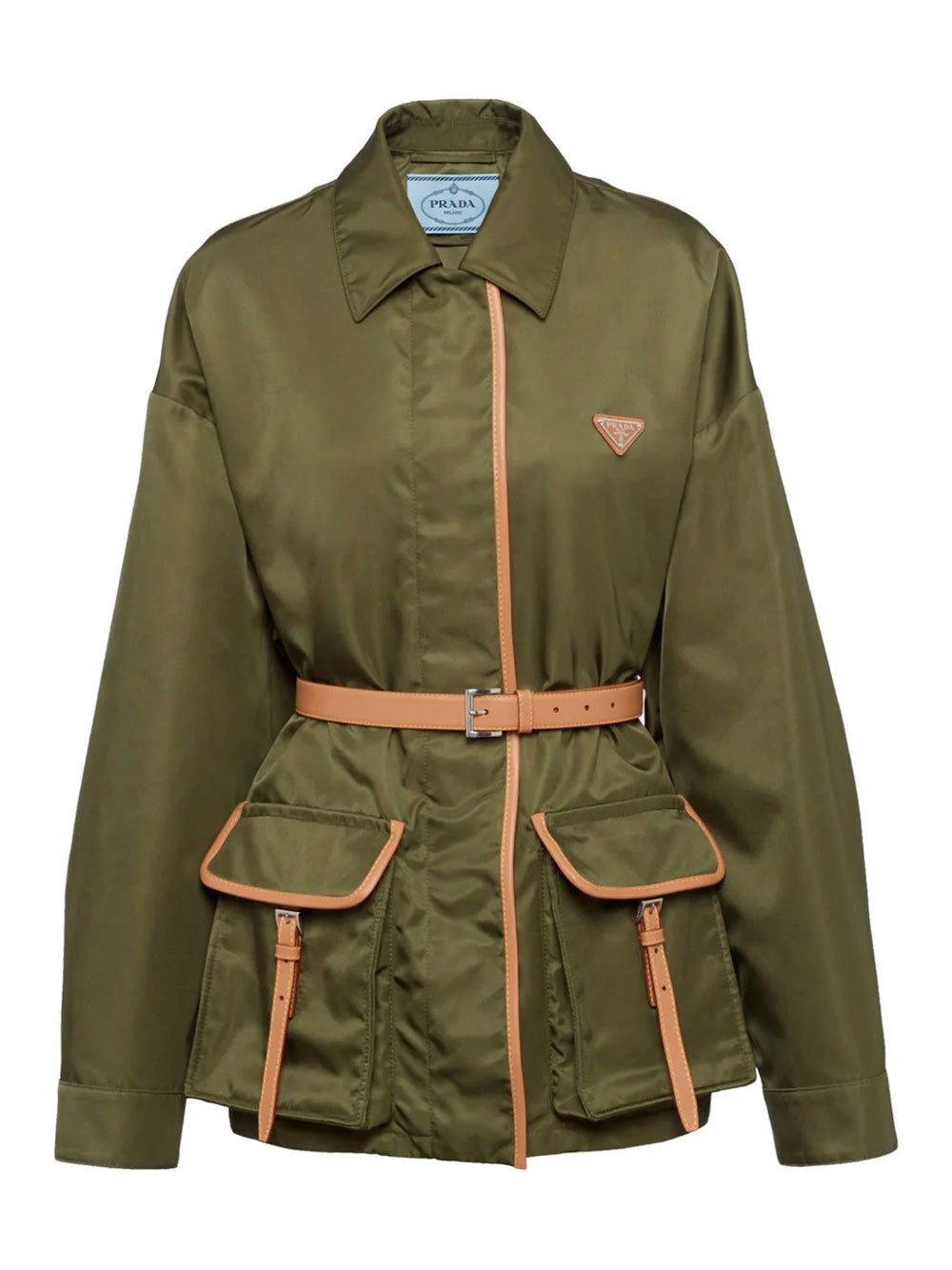 Prada nylon belted discount jacket