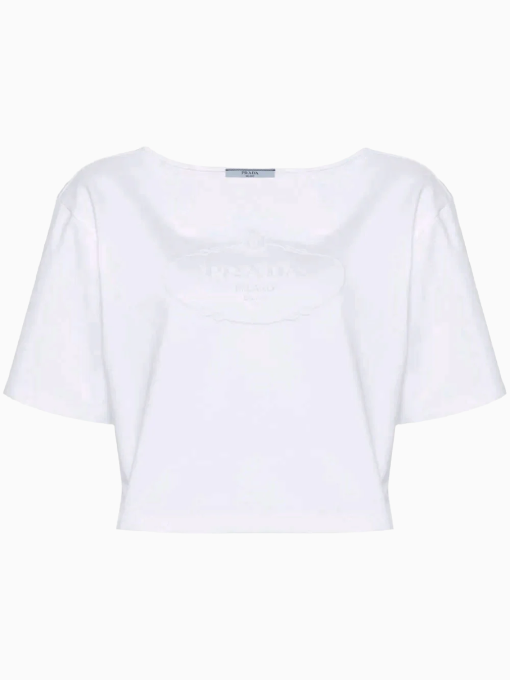 Logo-embroidered crop top