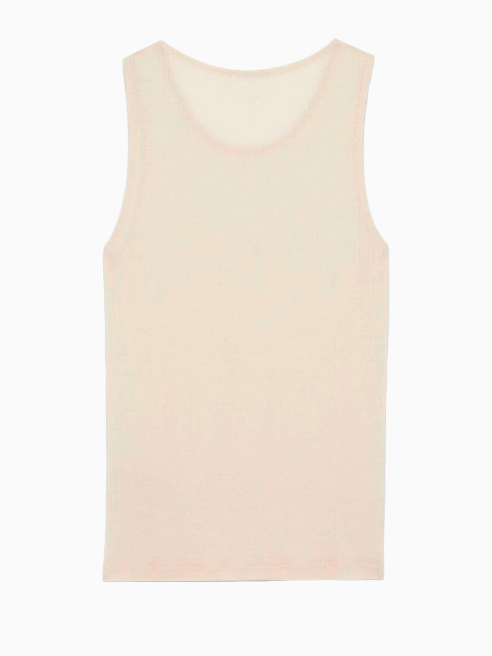 Logo-embroidered wool tank top