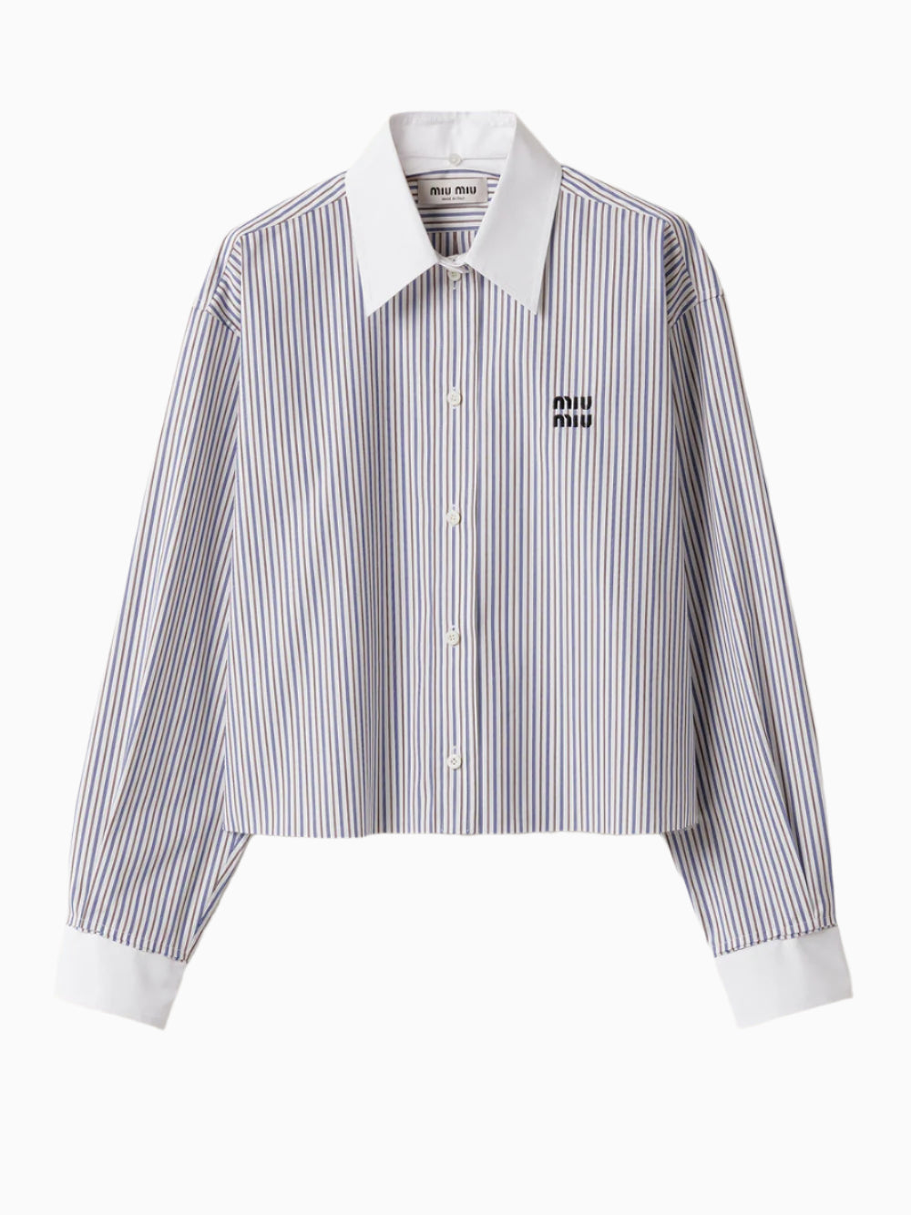 Striped poplin shirt