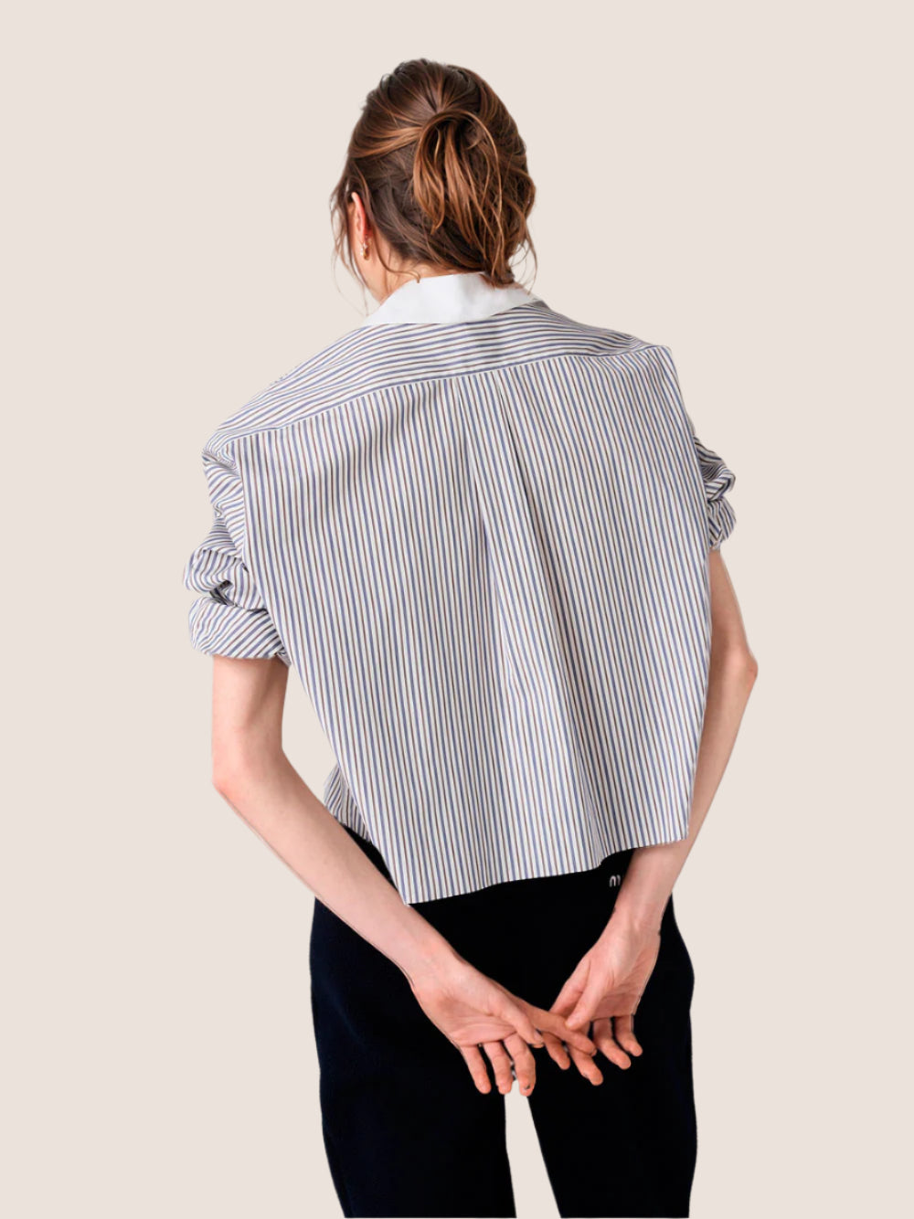 Striped poplin shirt