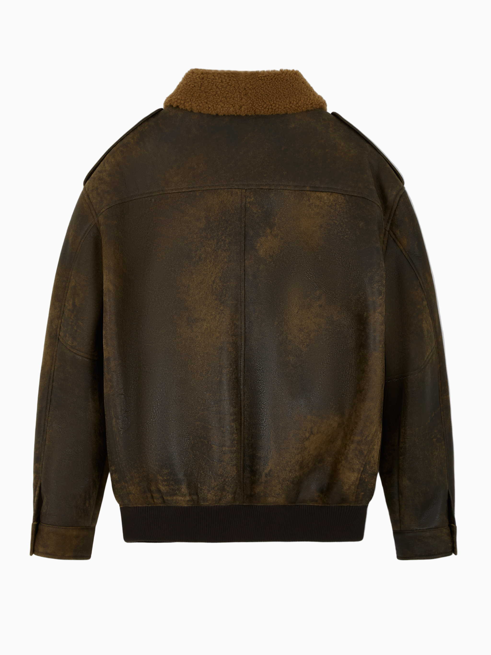 Leather bomber jacket