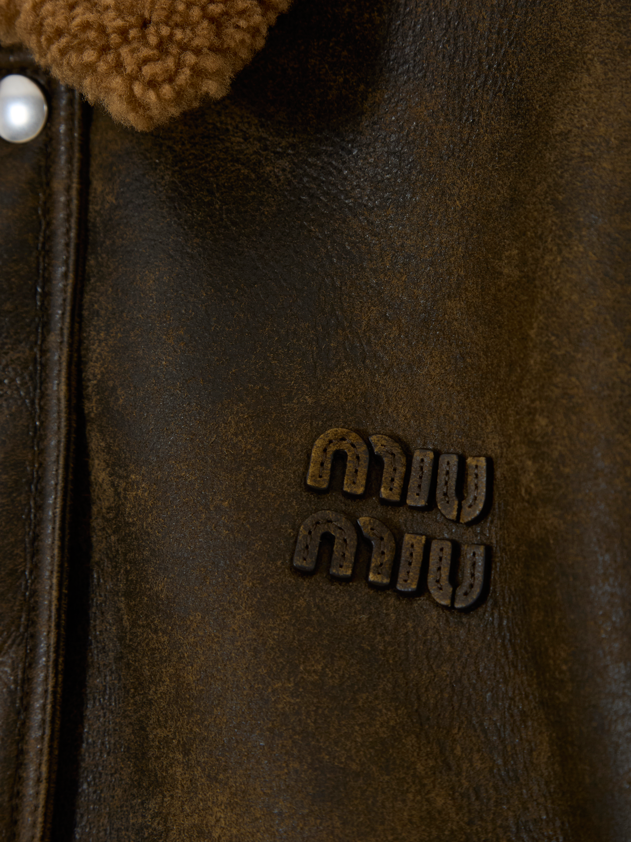 Leather bomber jacket