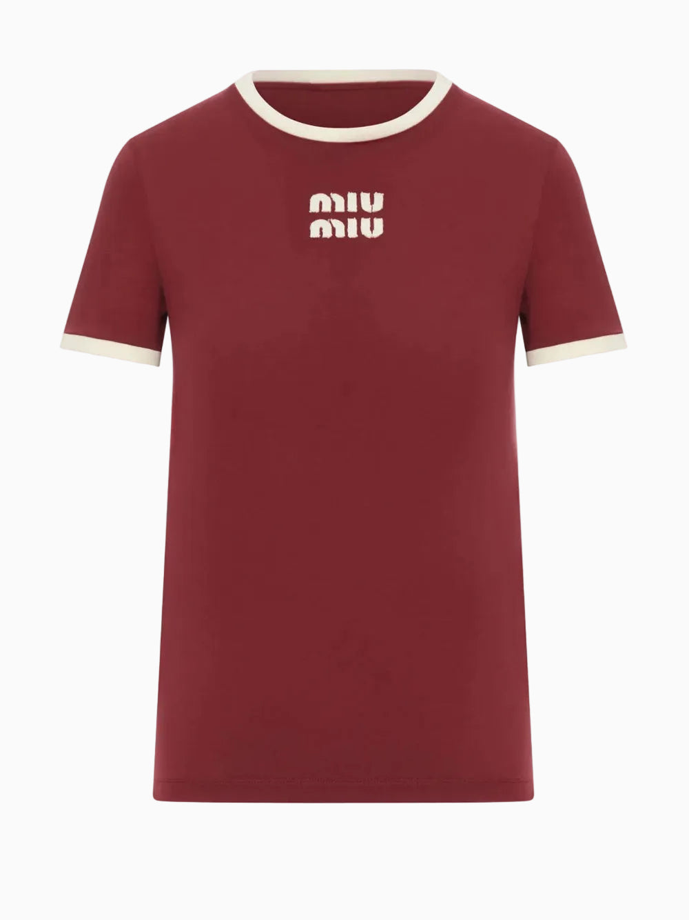 Contrast-trim t-shirt | Miu Miu | OTTODISANPIETRO