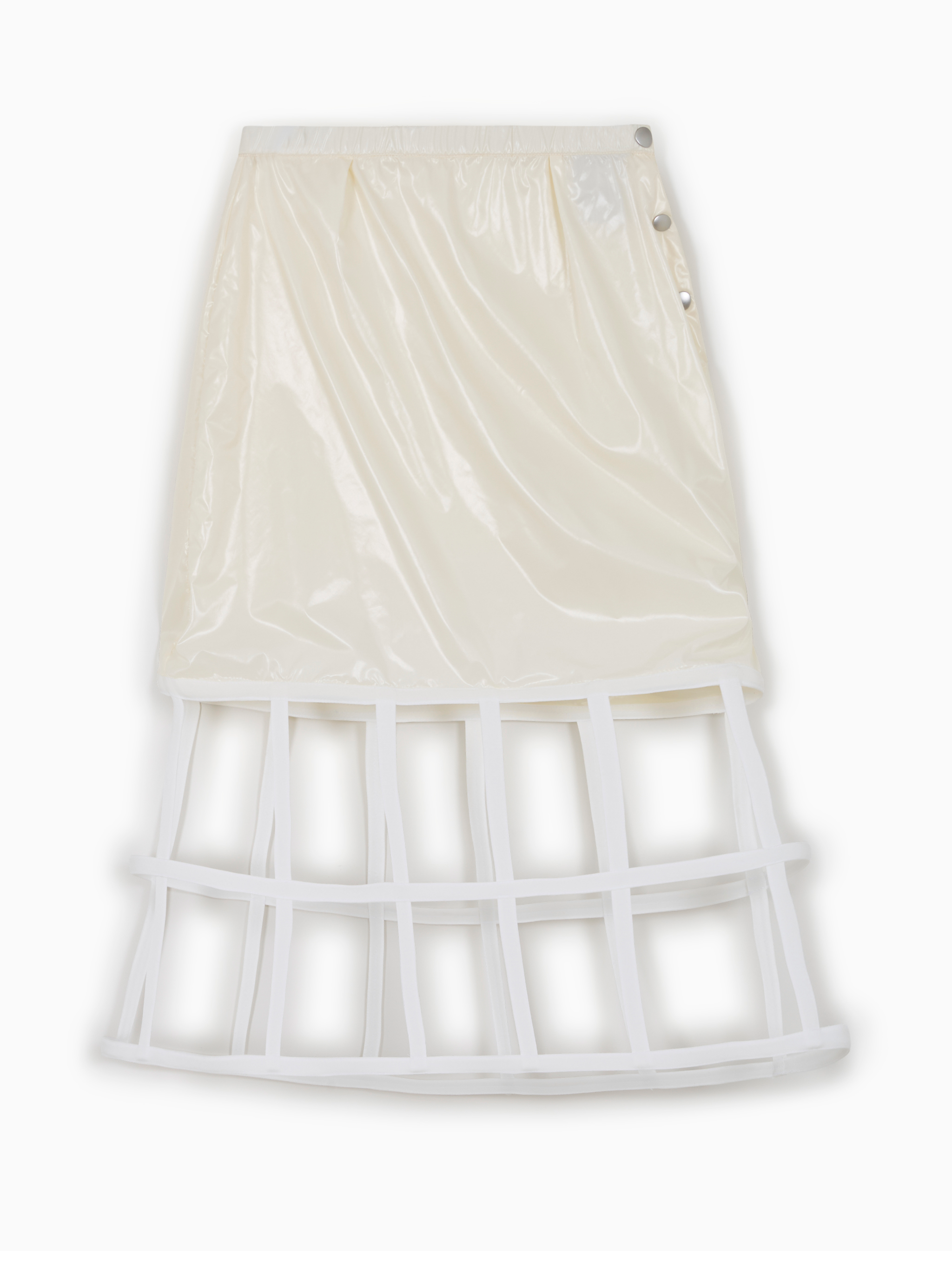 Textured wool midi skirt