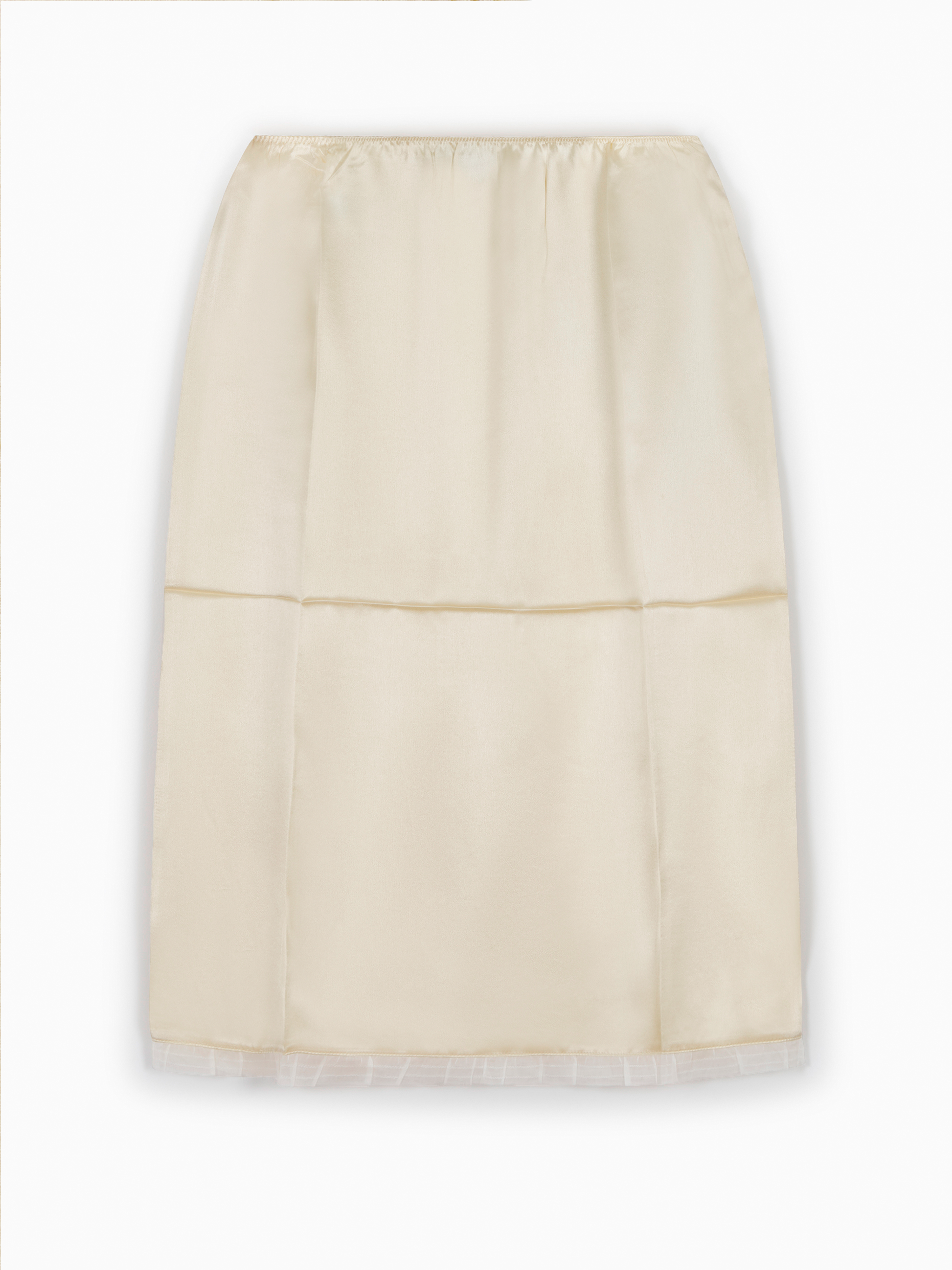 Crepe satin flared skirt