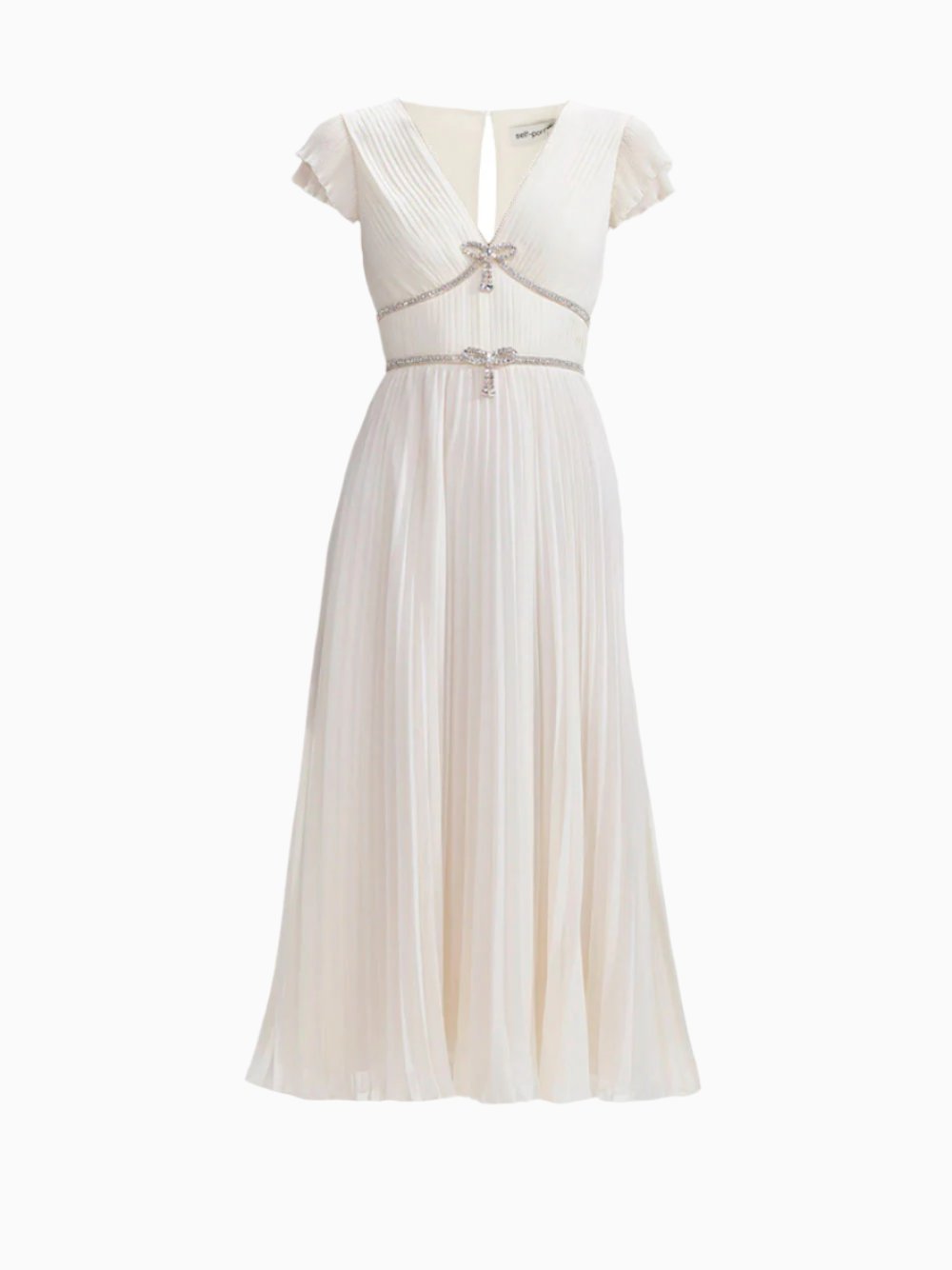 LAUBE BLANC Pleats collar Chiffon 挟む Dress