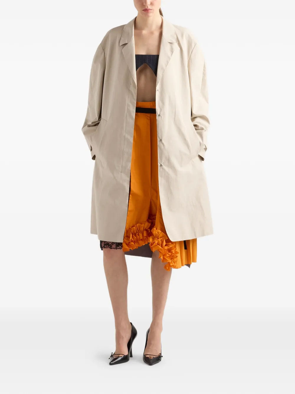 Poplin trench coat