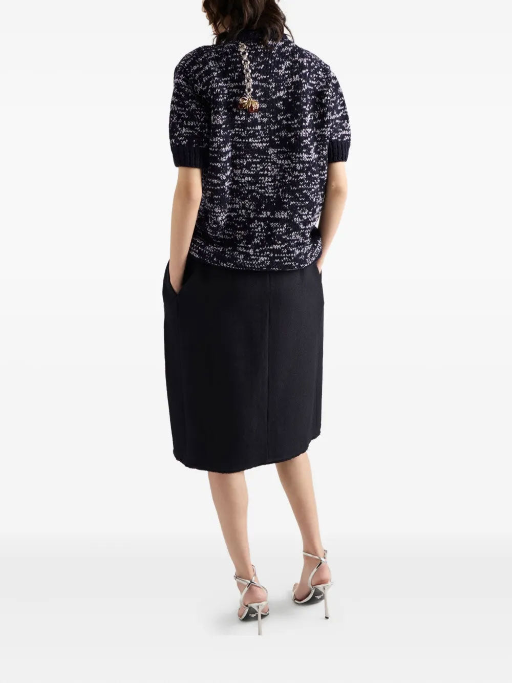 Pendant-embellished jumper