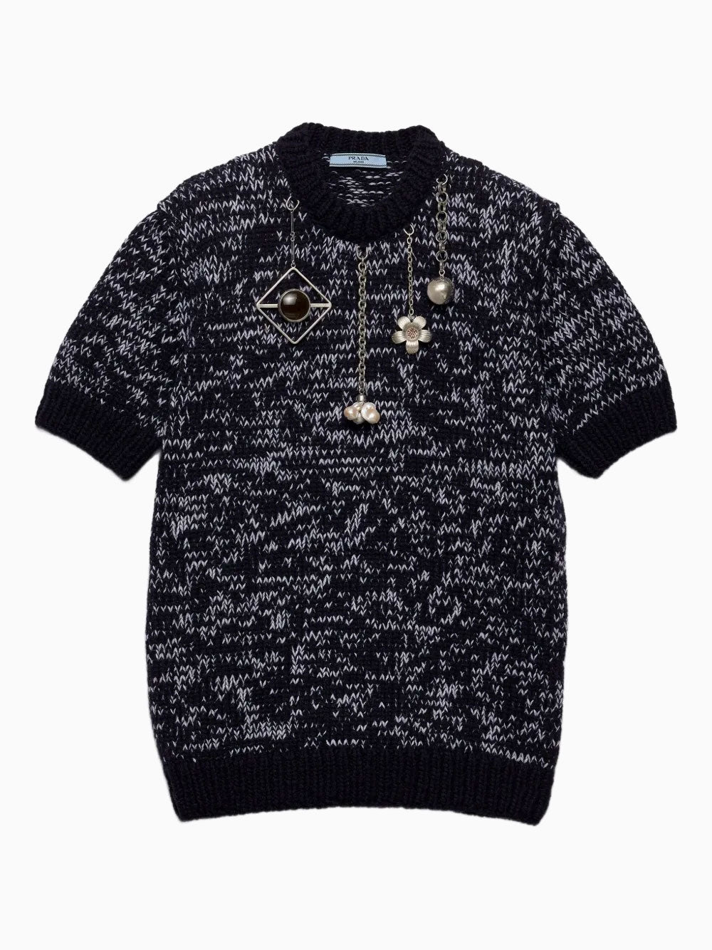 Pendant-embellished jumper