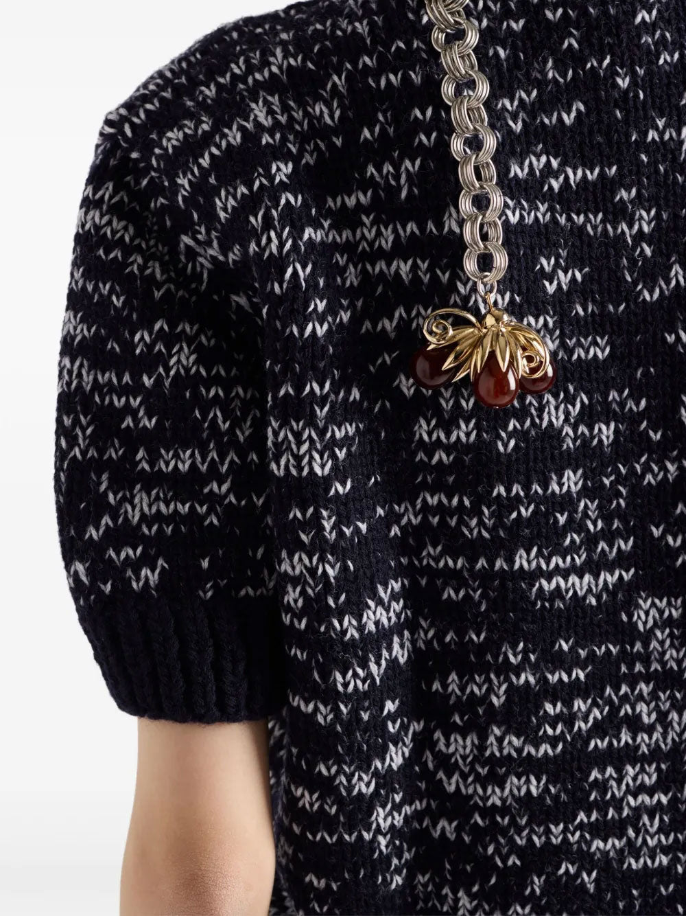 Pendant-embellished jumper