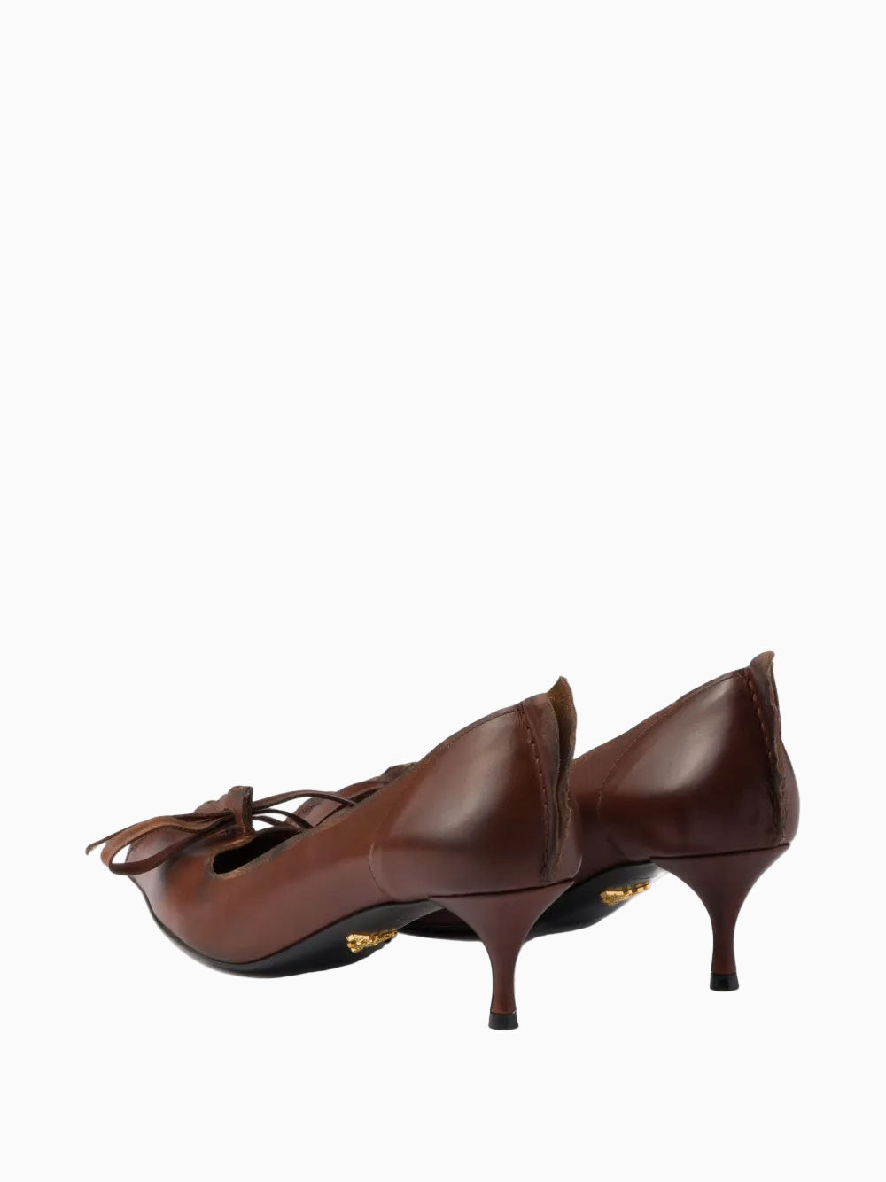 Antiqued leather pumps