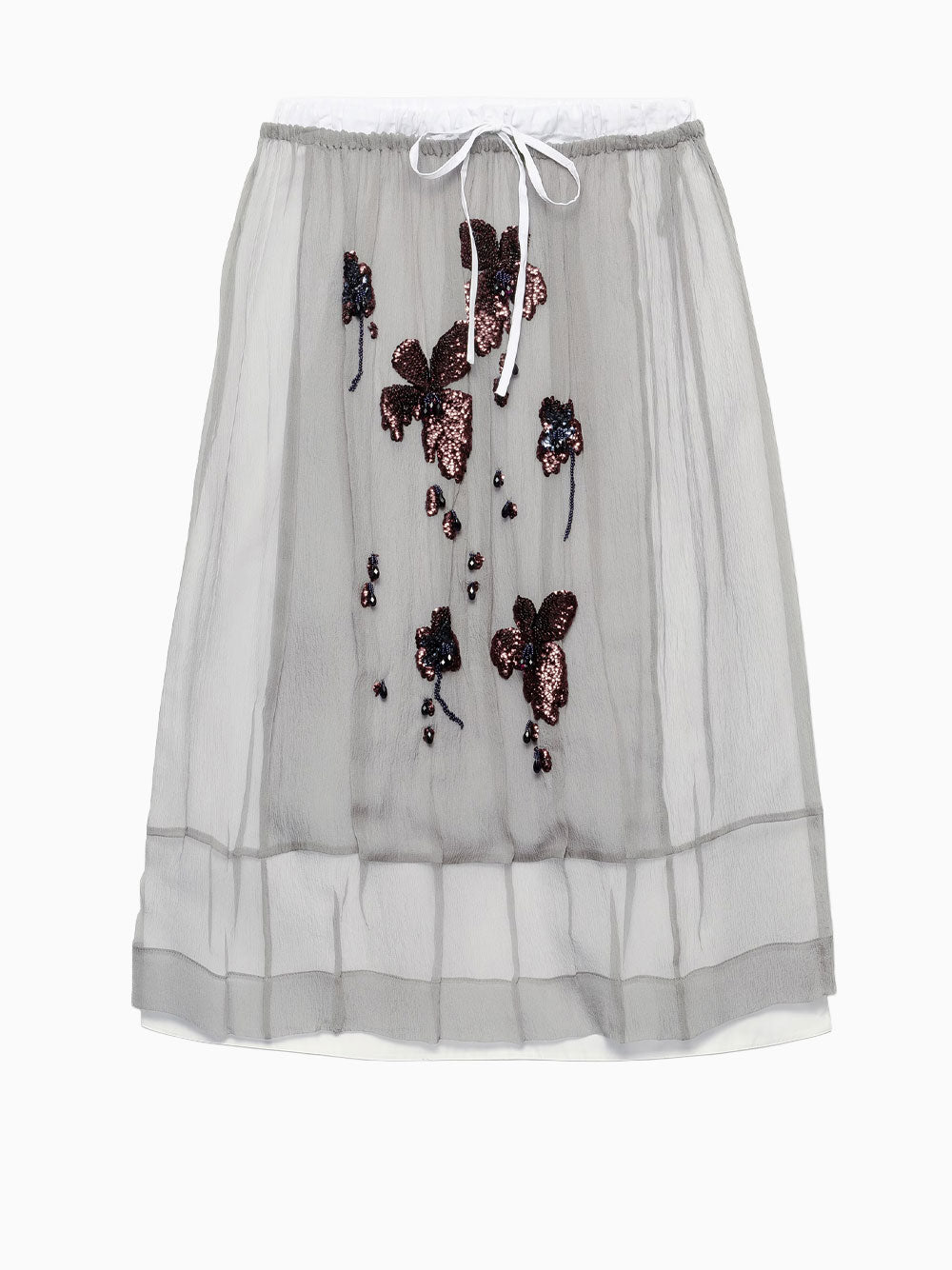 Embroidered midi skirt