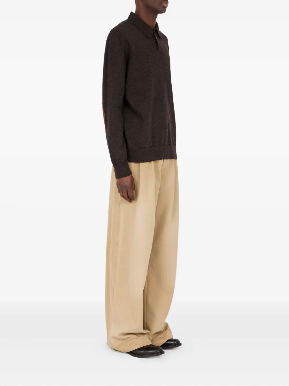 Elbow-patch polo shirt