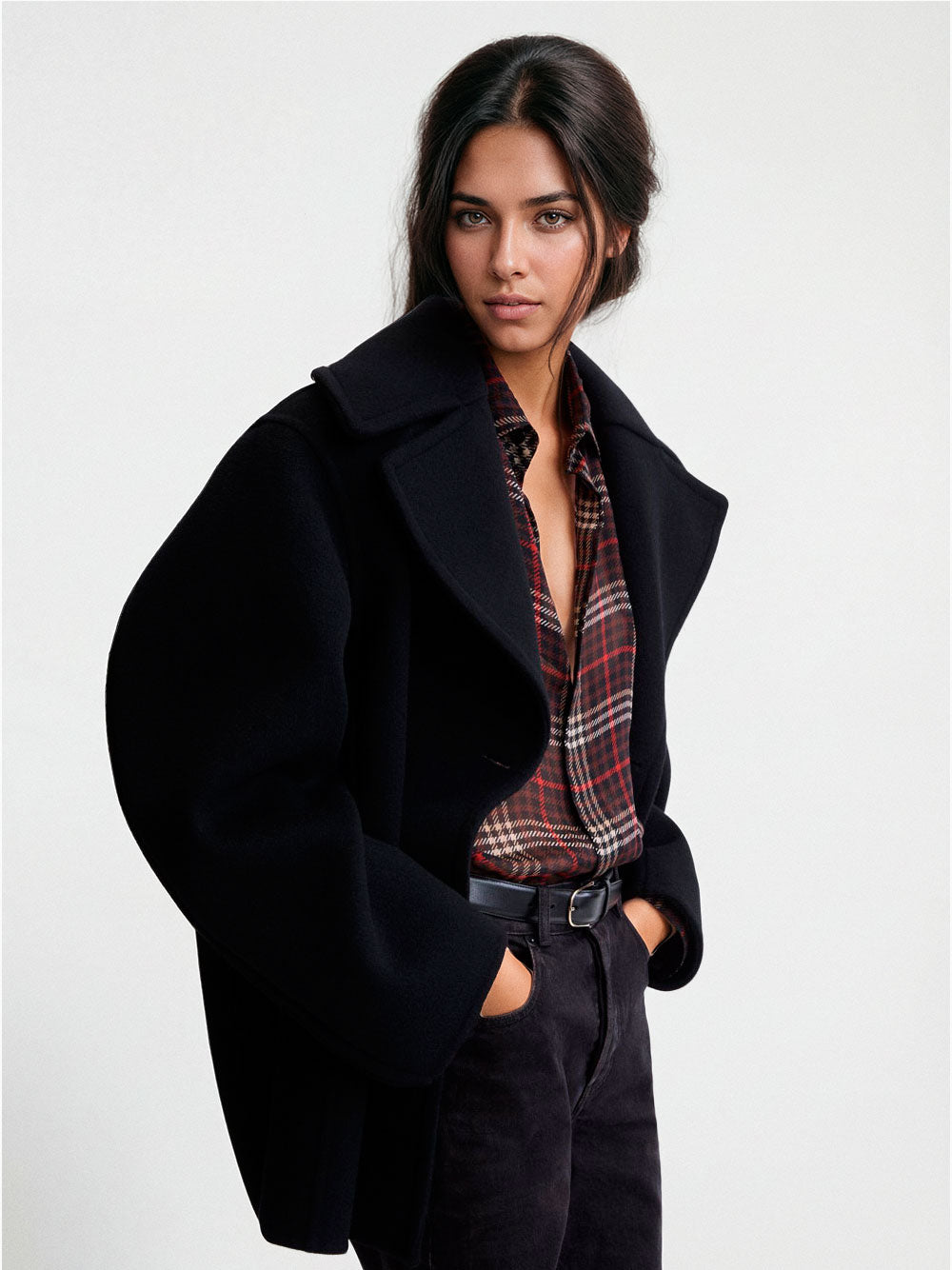 Double-breasted peacoat