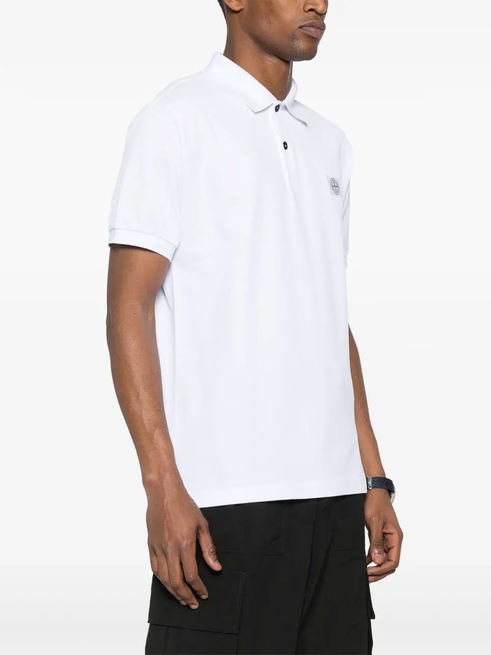 Compass-patch polo shirt