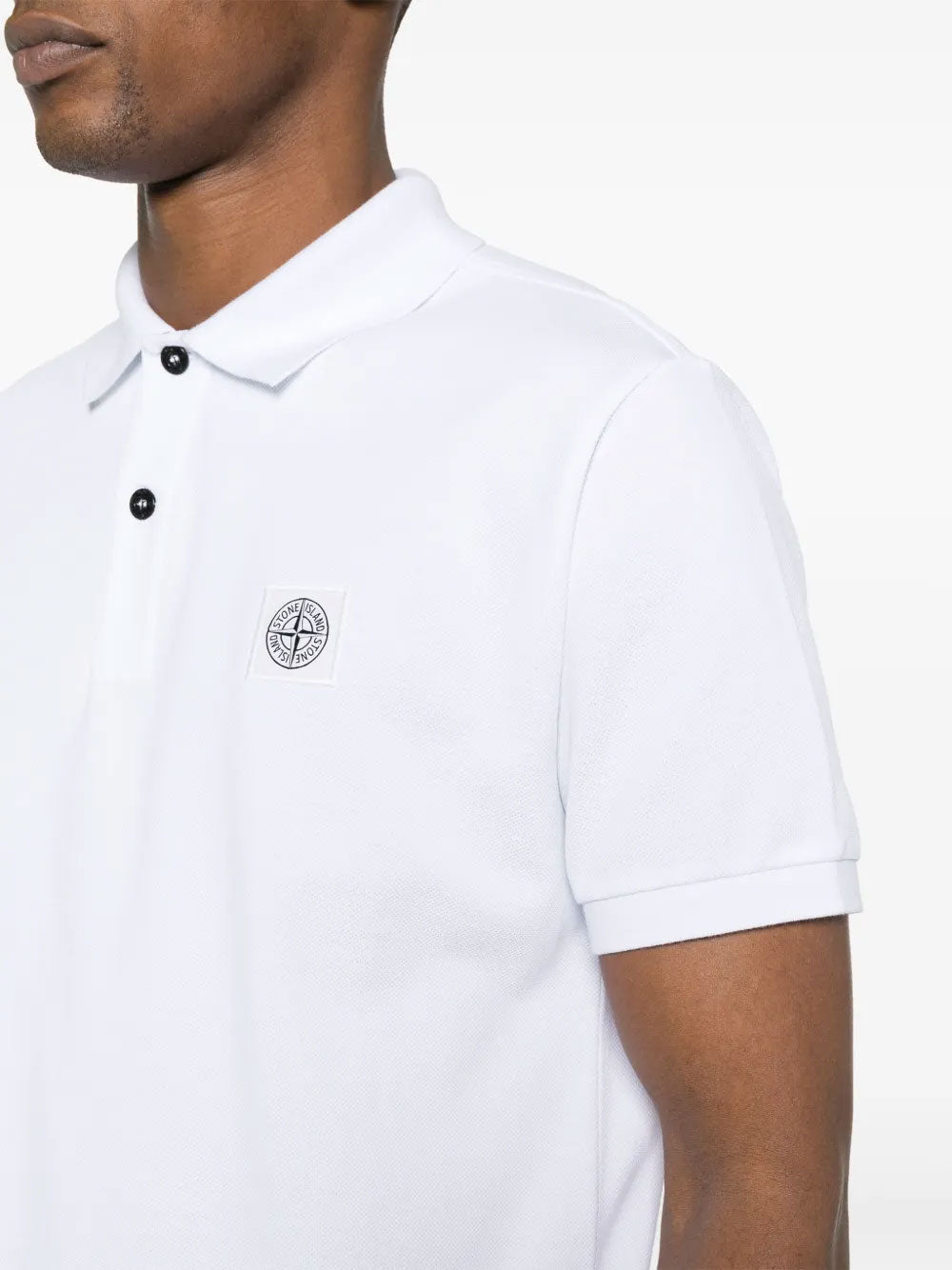 Compass-patch polo shirt