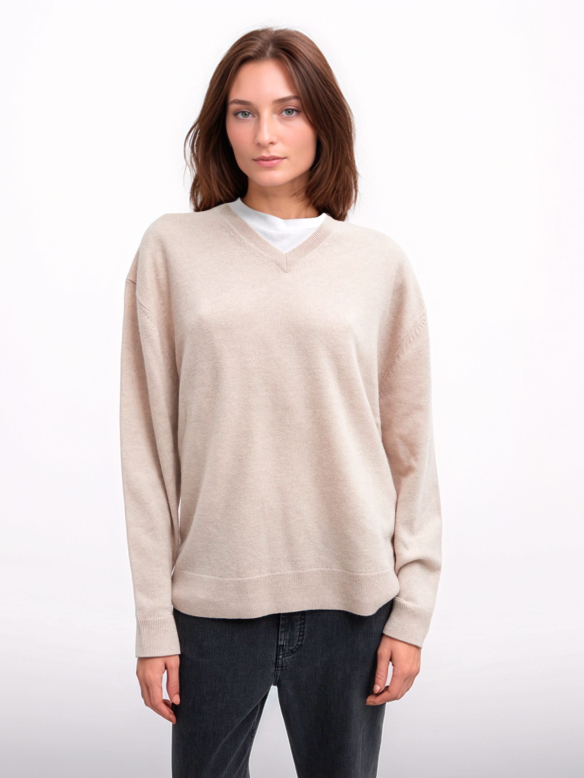 V-neck cashmere sweater