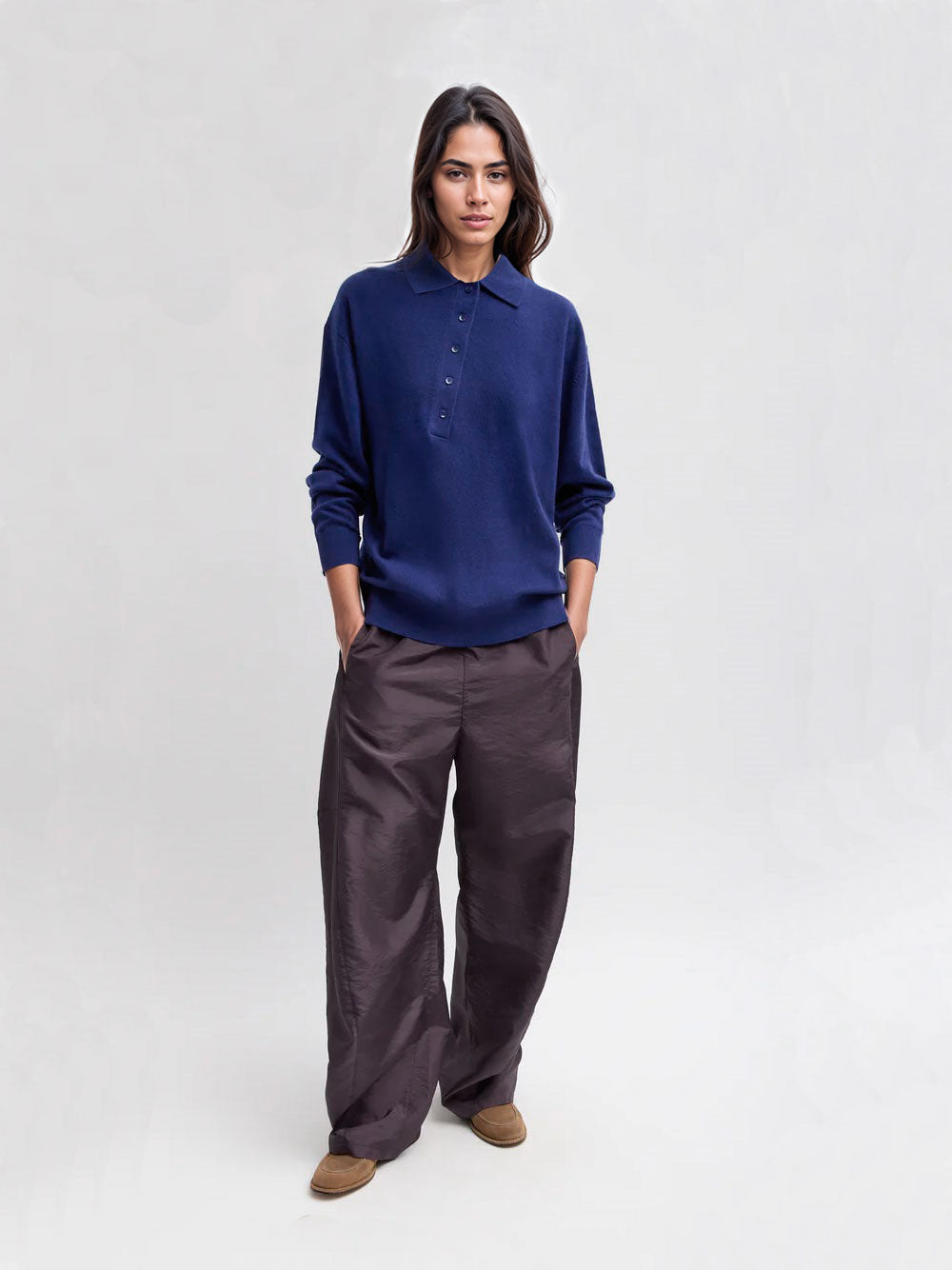Cashmere polo sweater