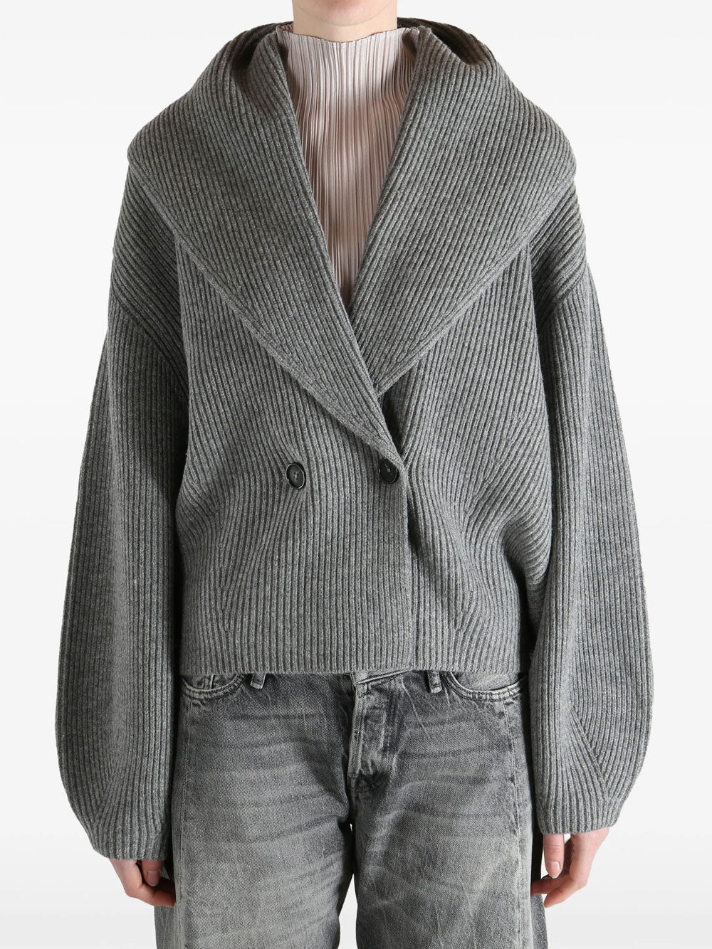 Shawl-lapel cardigan