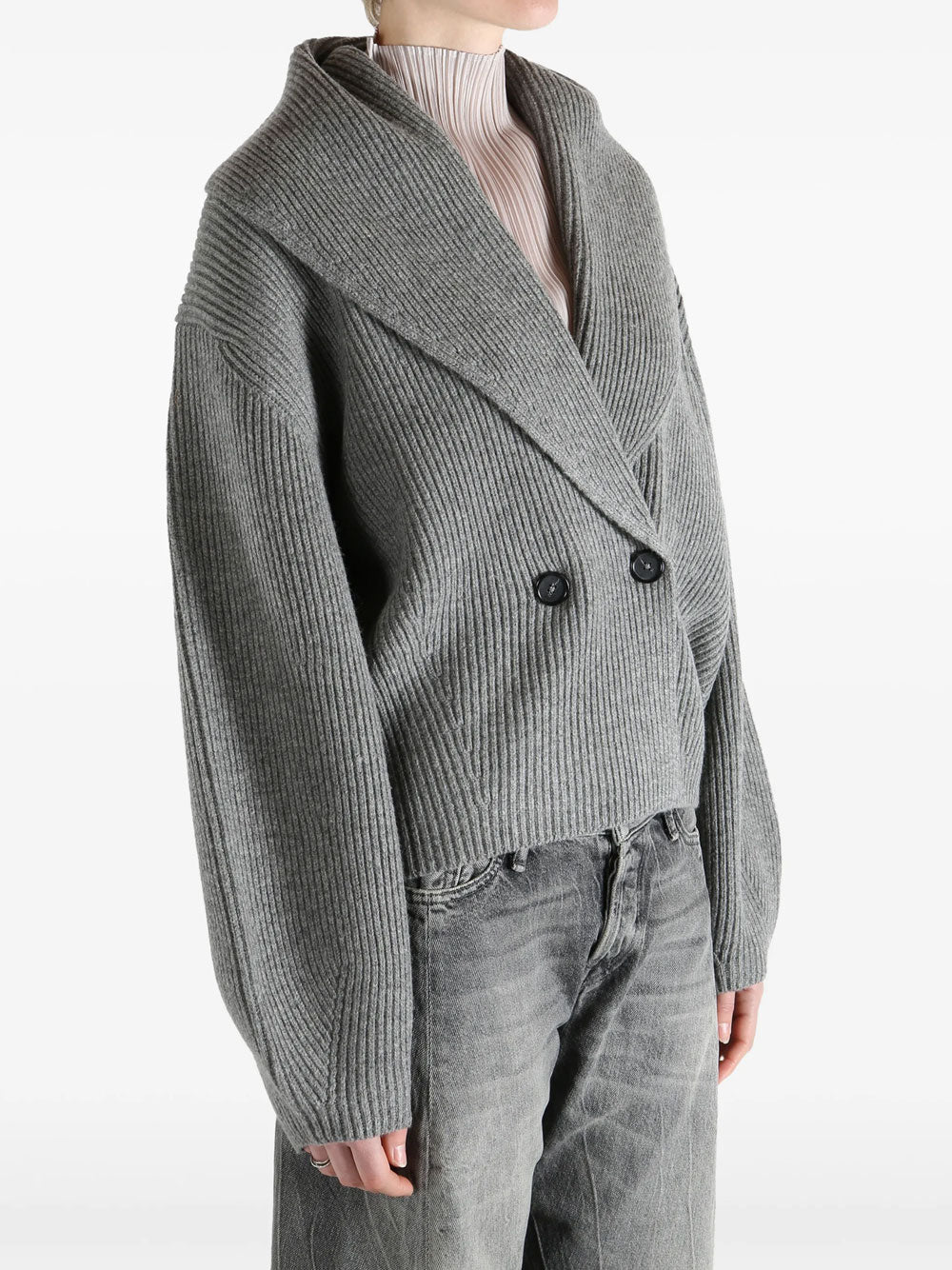 Shawl-lapel cardigan
