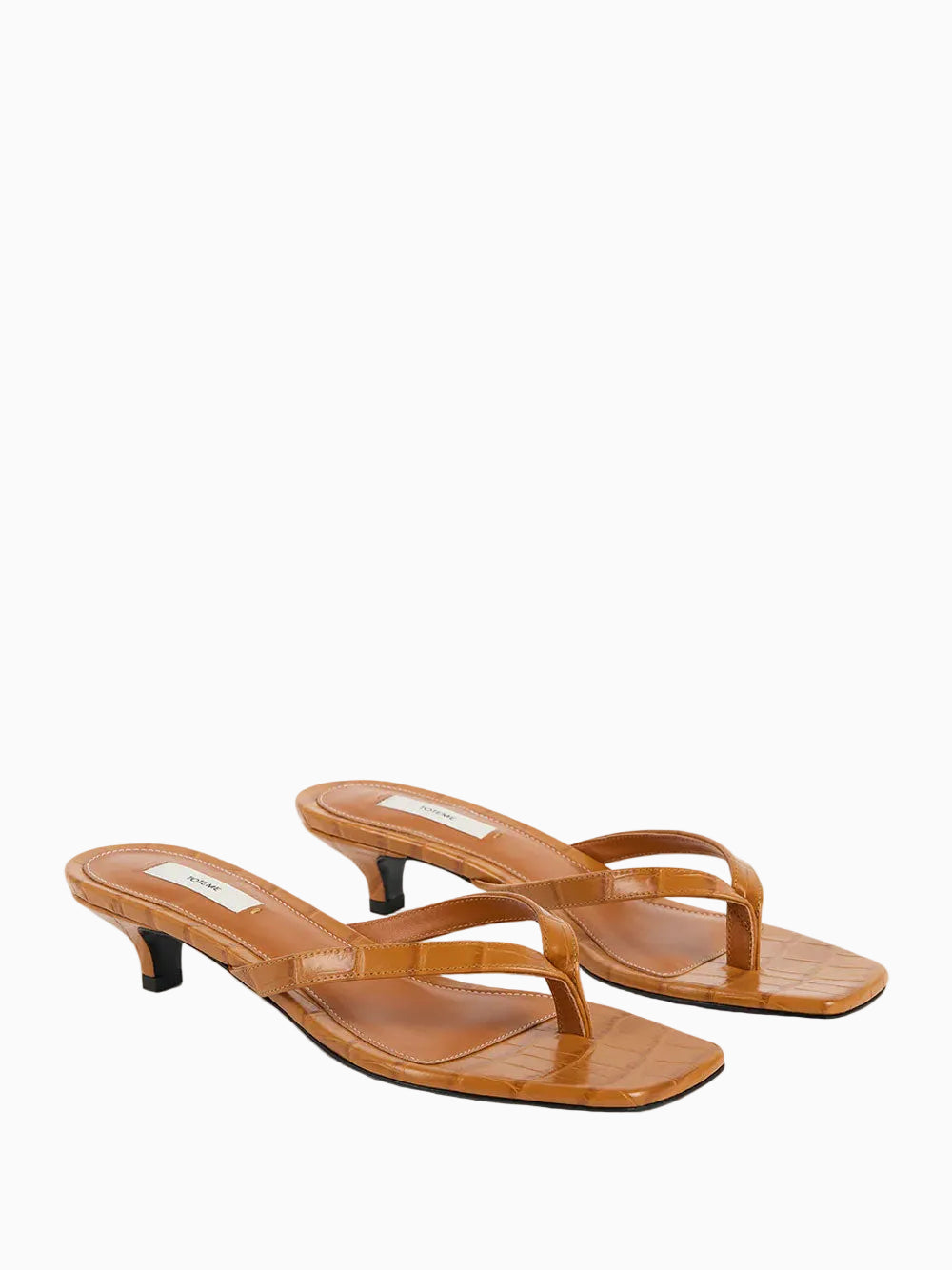 Croco-embossed sandals