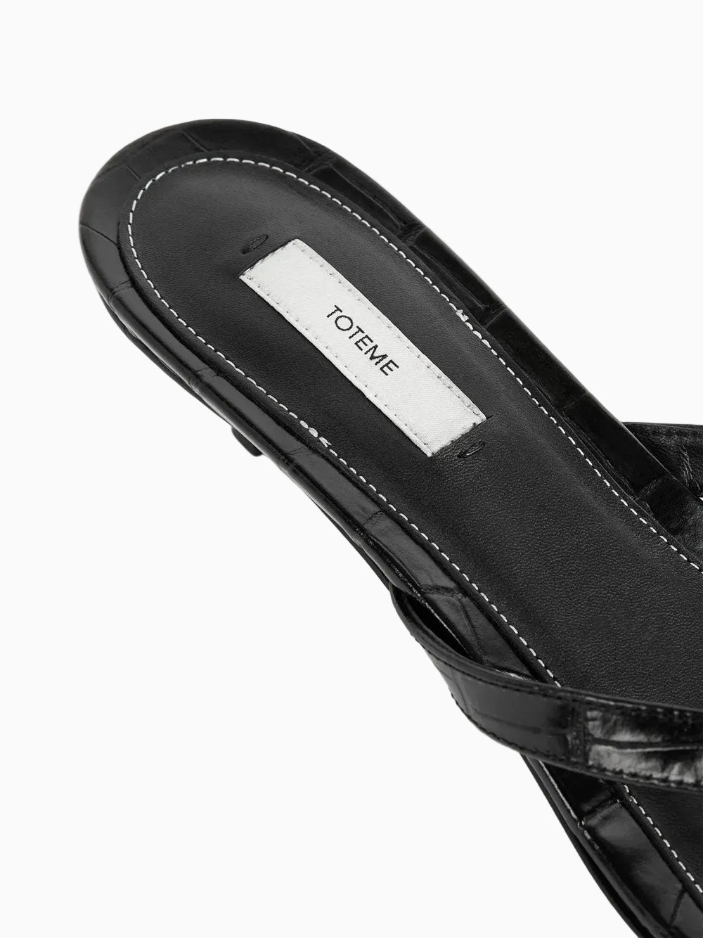 Croco-embossed sandals