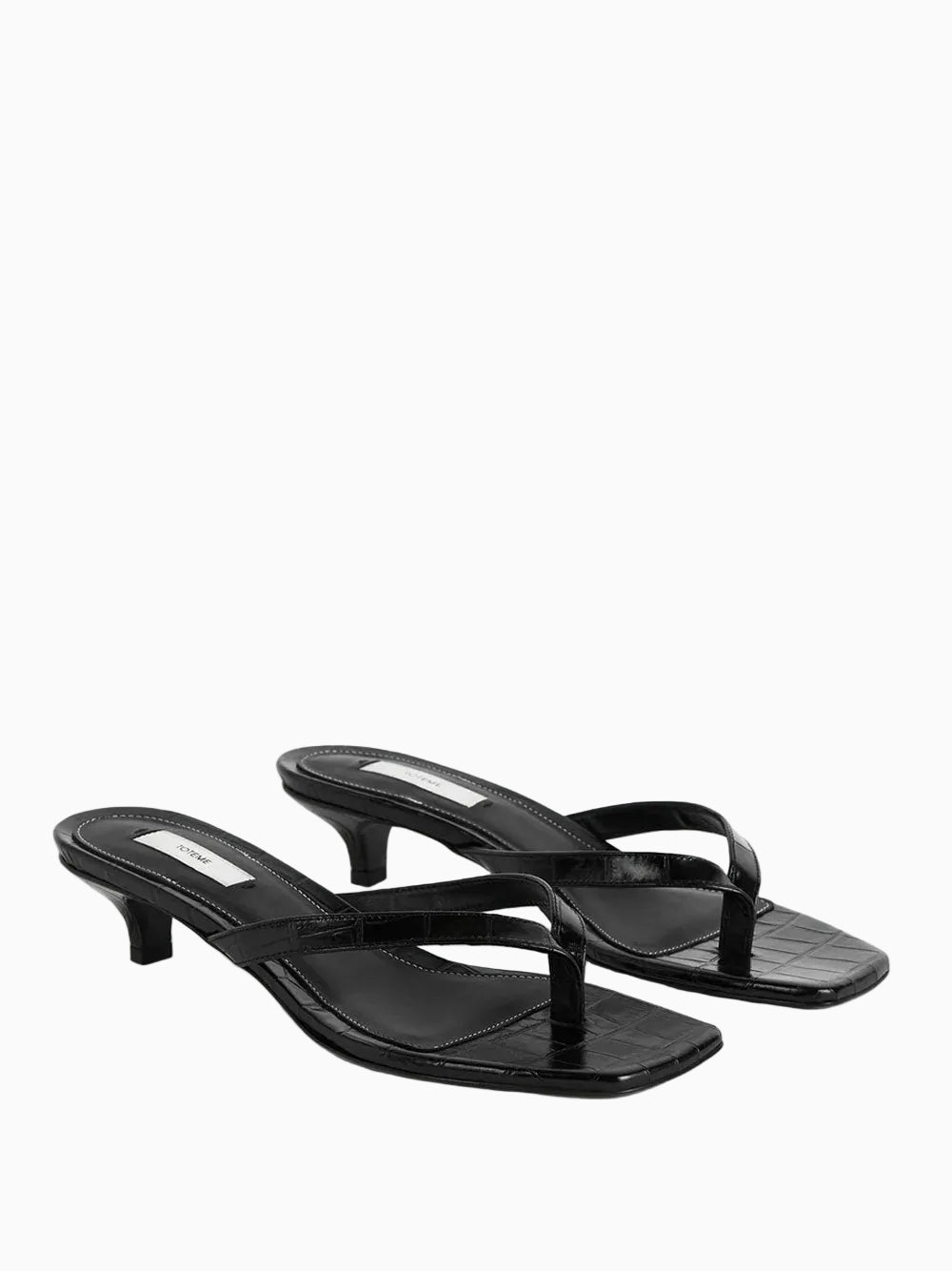 Croco-embossed sandals