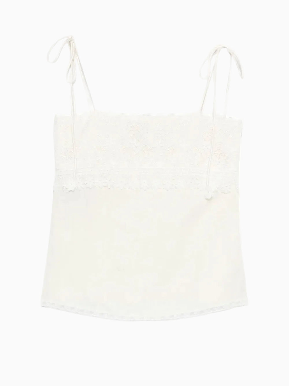 Top con ribete de encaje