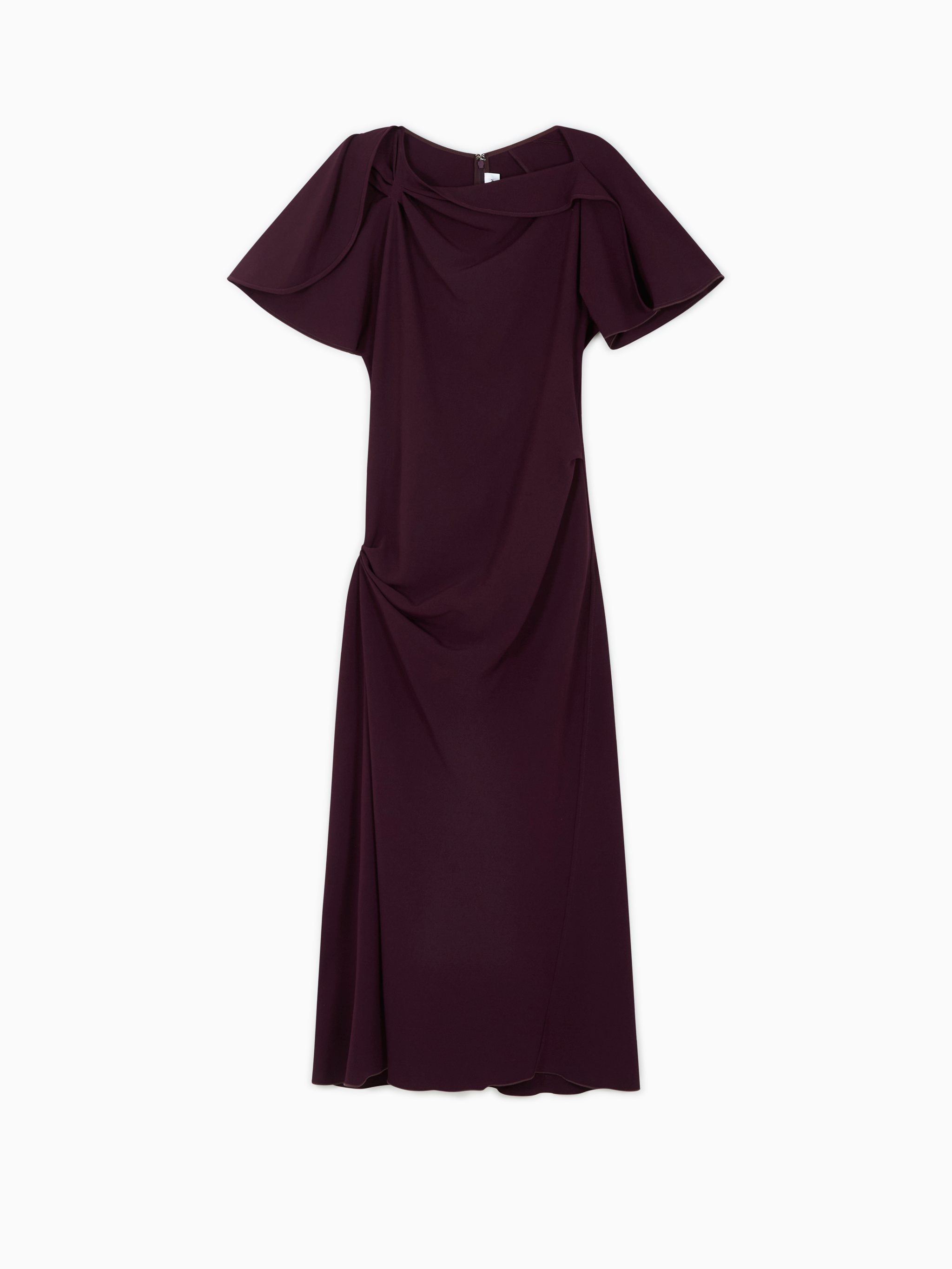 Draped cap sleeve dress