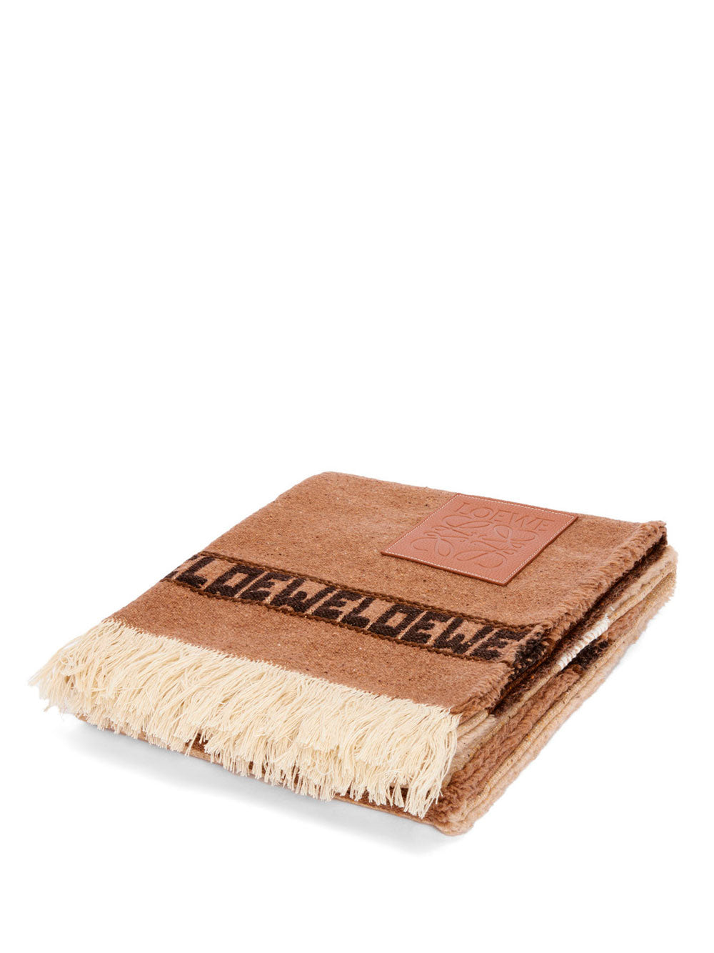 Manta de rayas de lana y lino