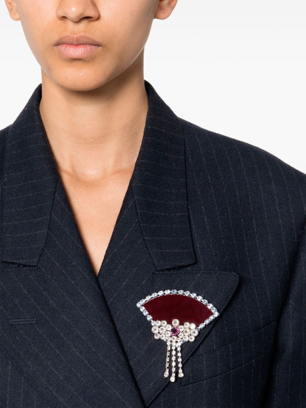 Crystal-embellished brooch