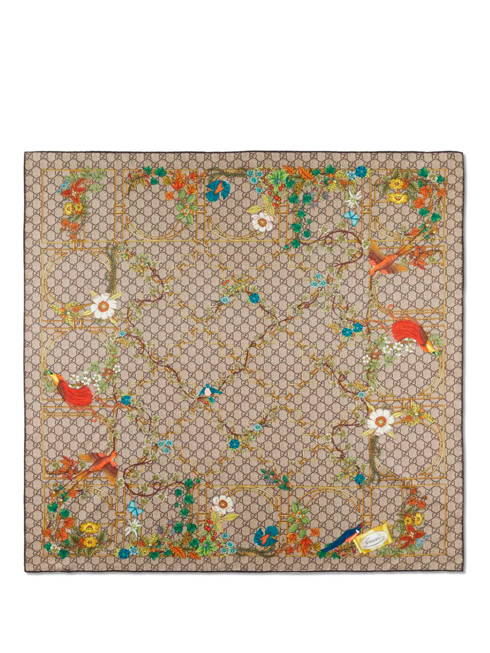 Animal floral-print scarf