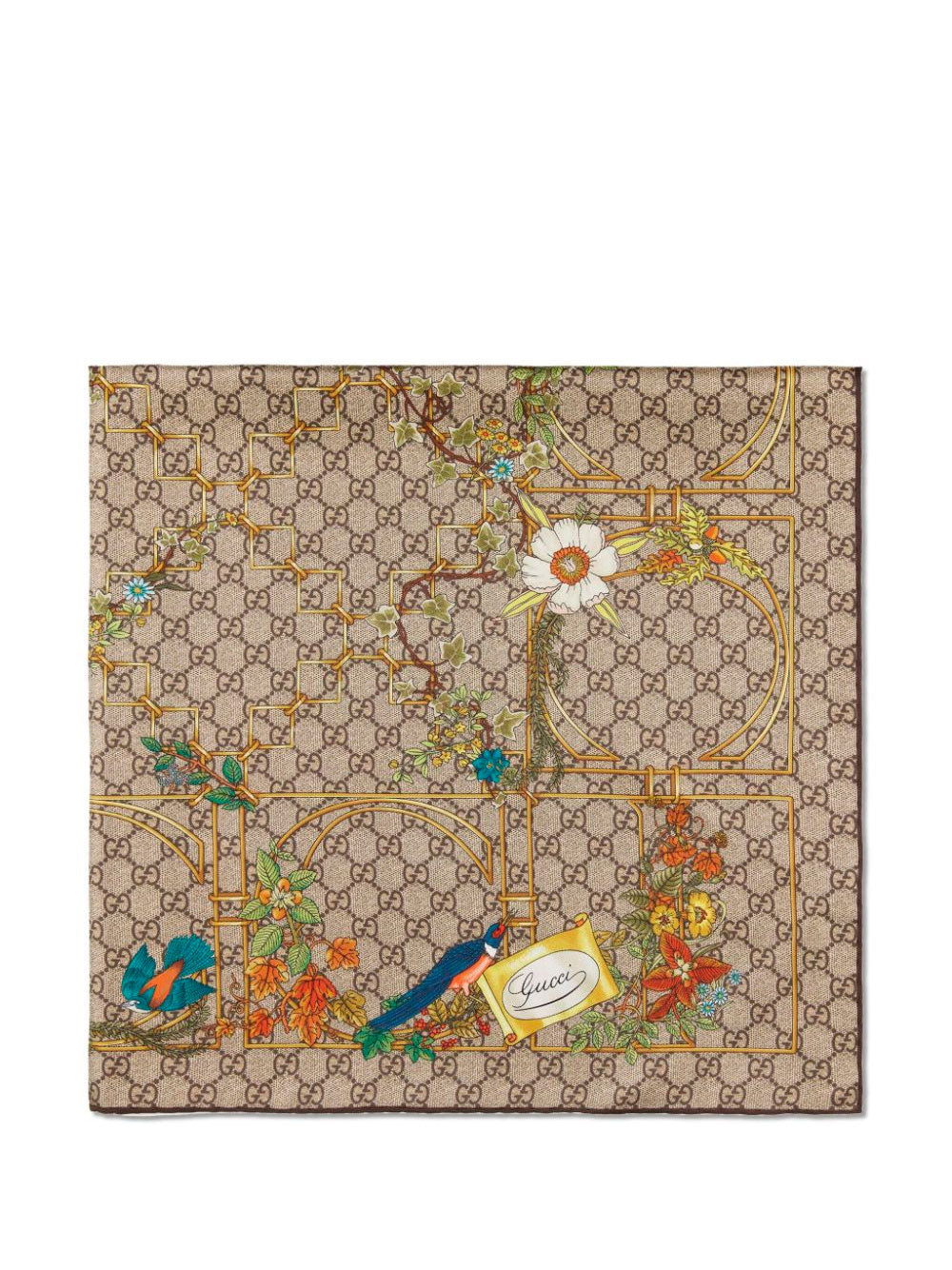 Animal floral-print scarf