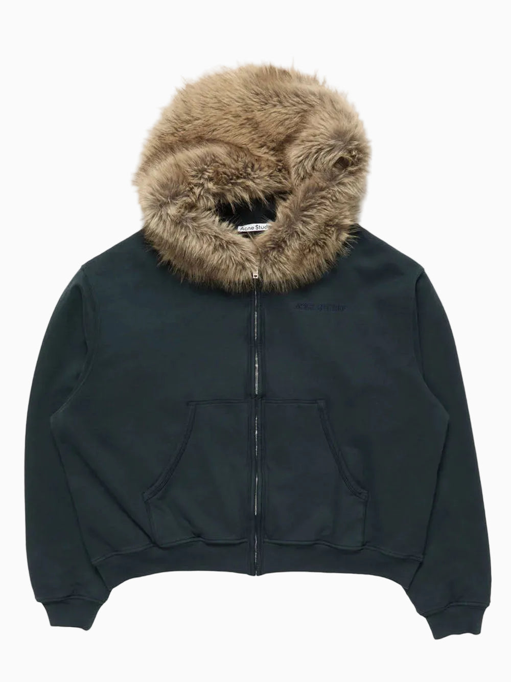 Shearling hood sweatshirt