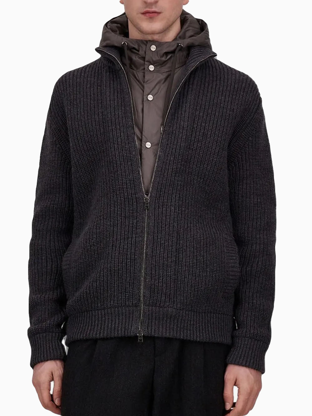 Cardigan con capucha