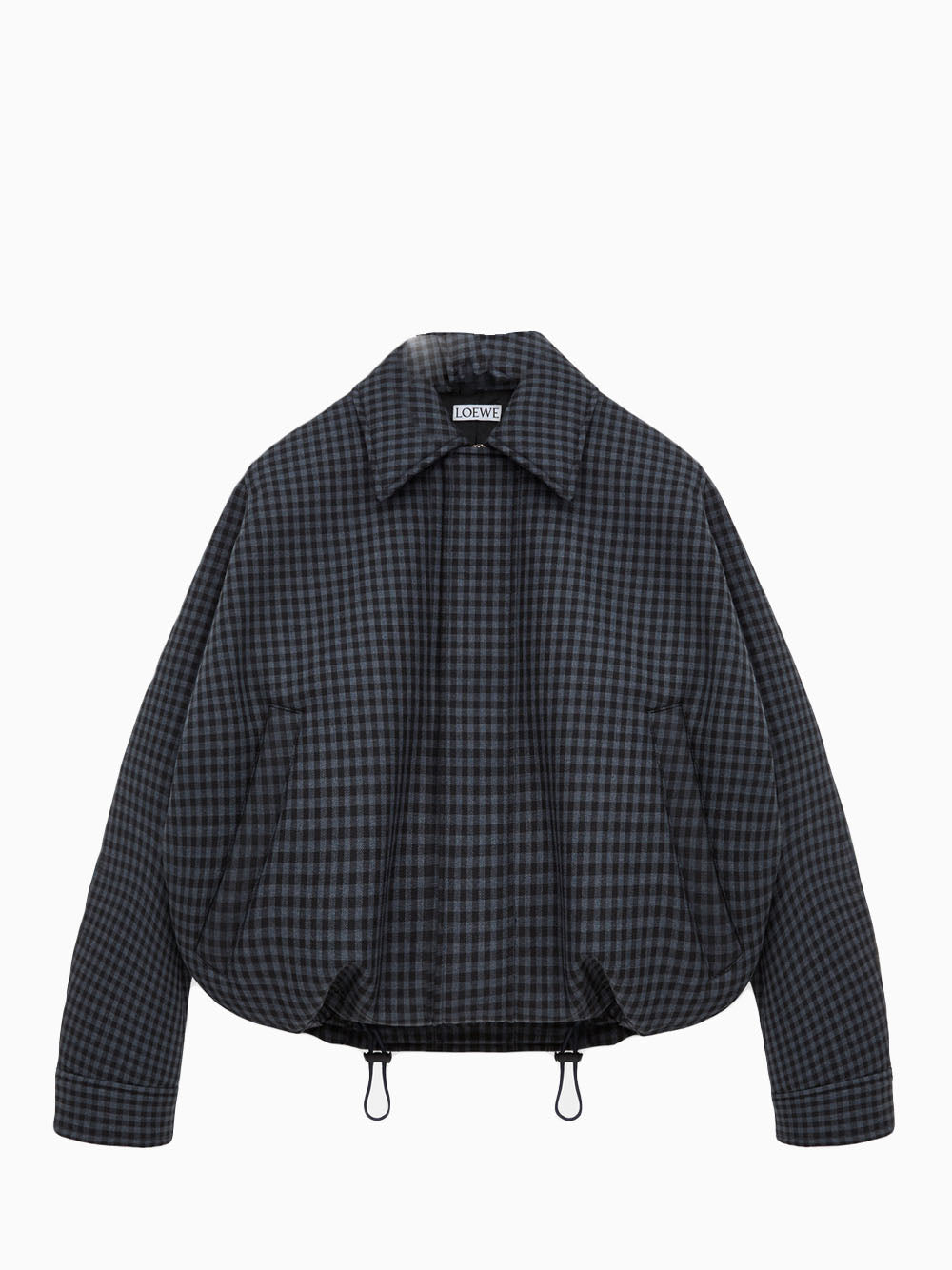 Checked drawstring jacket