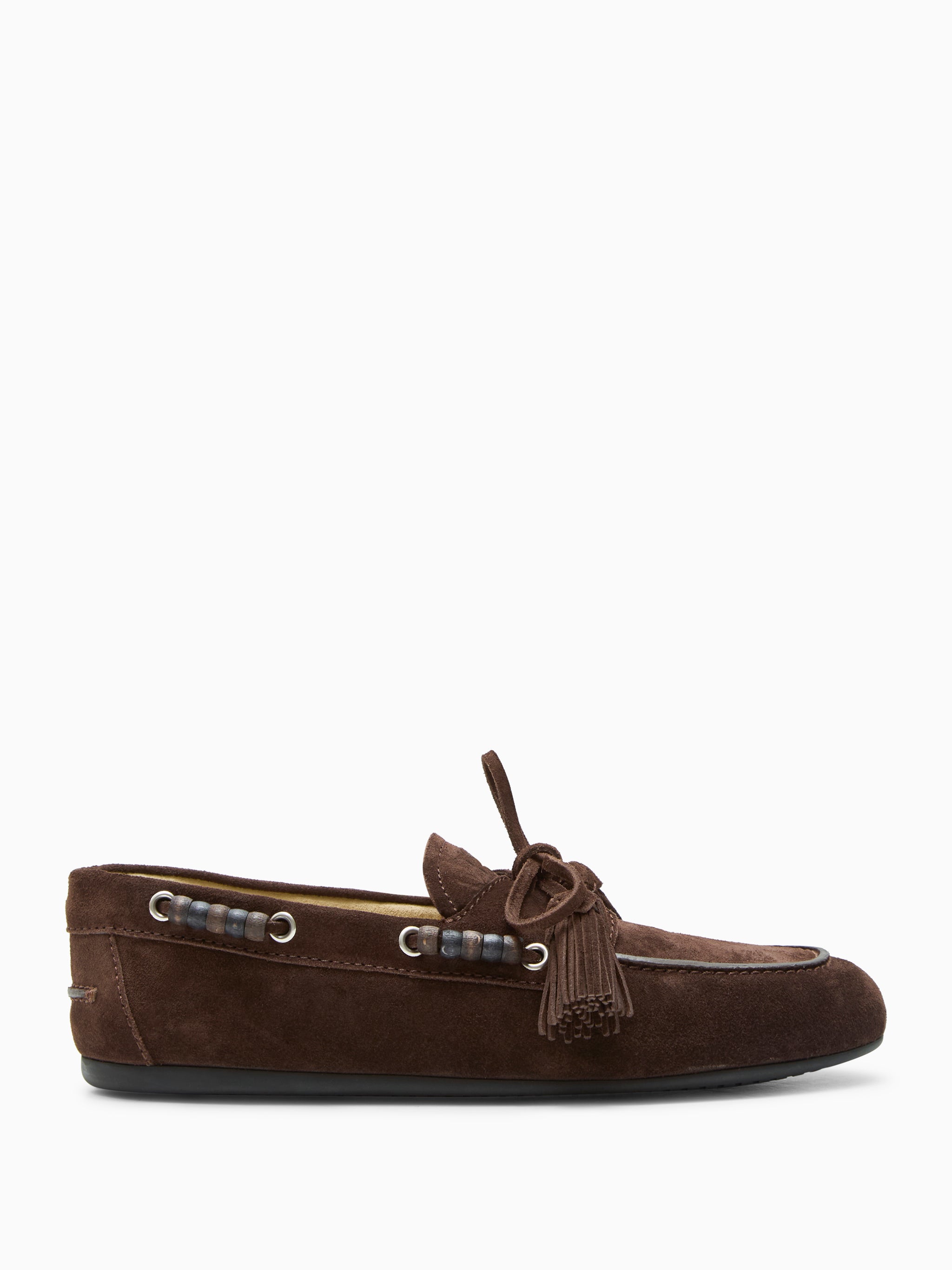 Suede tassel loafers