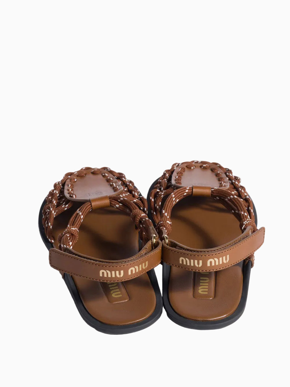 Leather and cord sandals